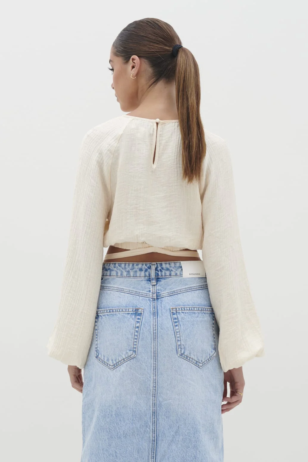 Jesse Balloon Sleeve Blouse - Oyster - Image 2
