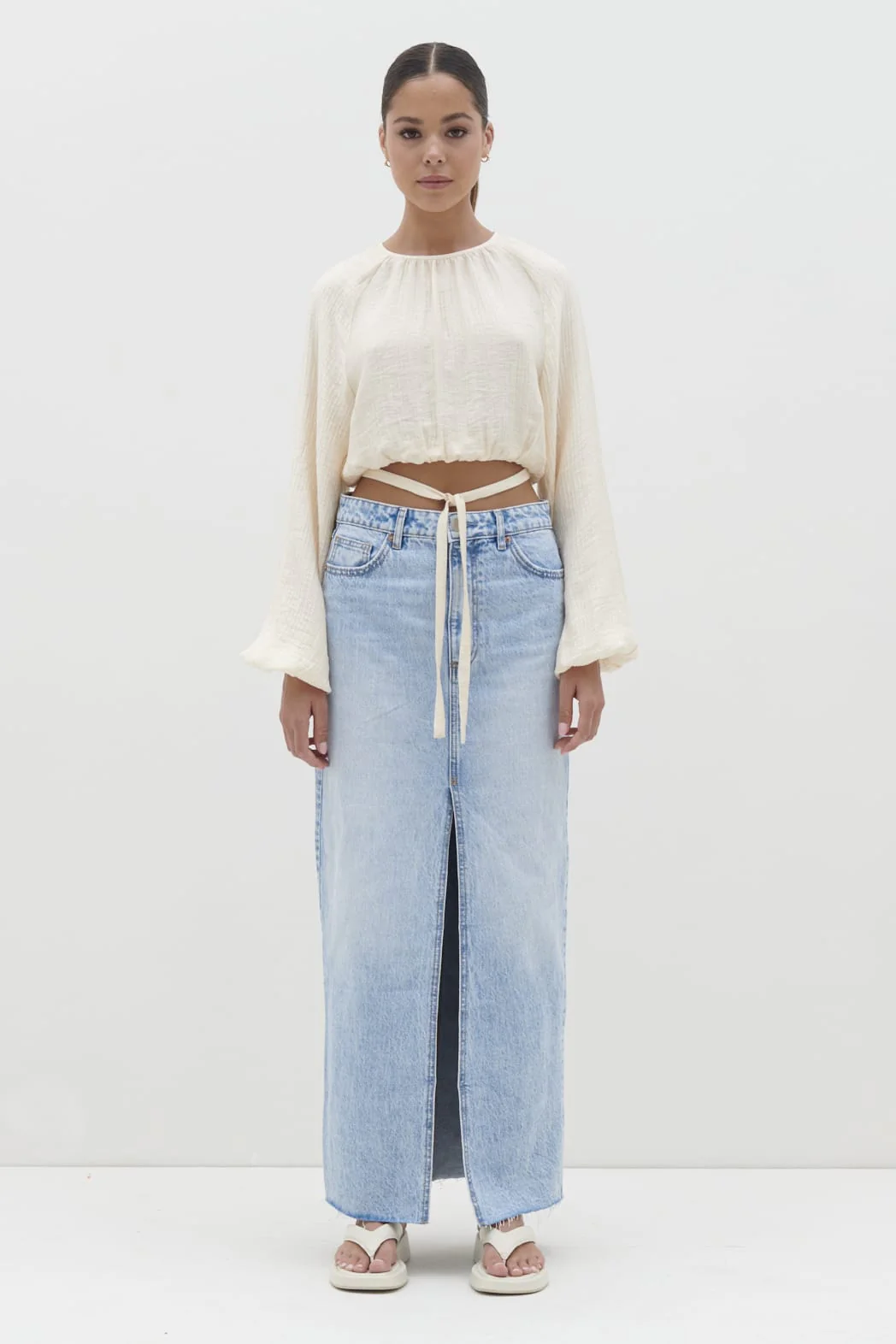 Jesse Balloon Sleeve Blouse - Oyster - Image 4