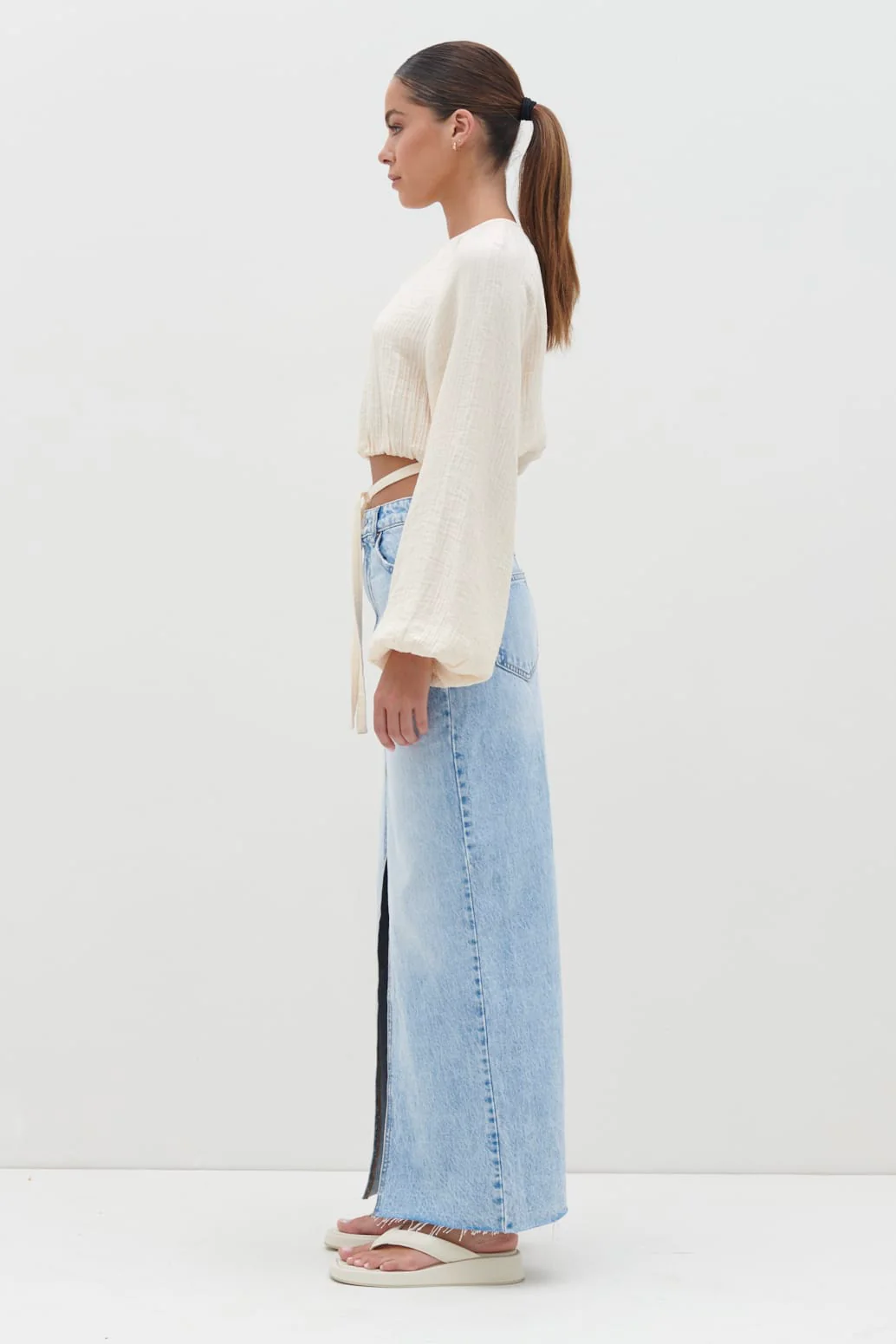 Jesse Balloon Sleeve Blouse - Oyster - Image 5