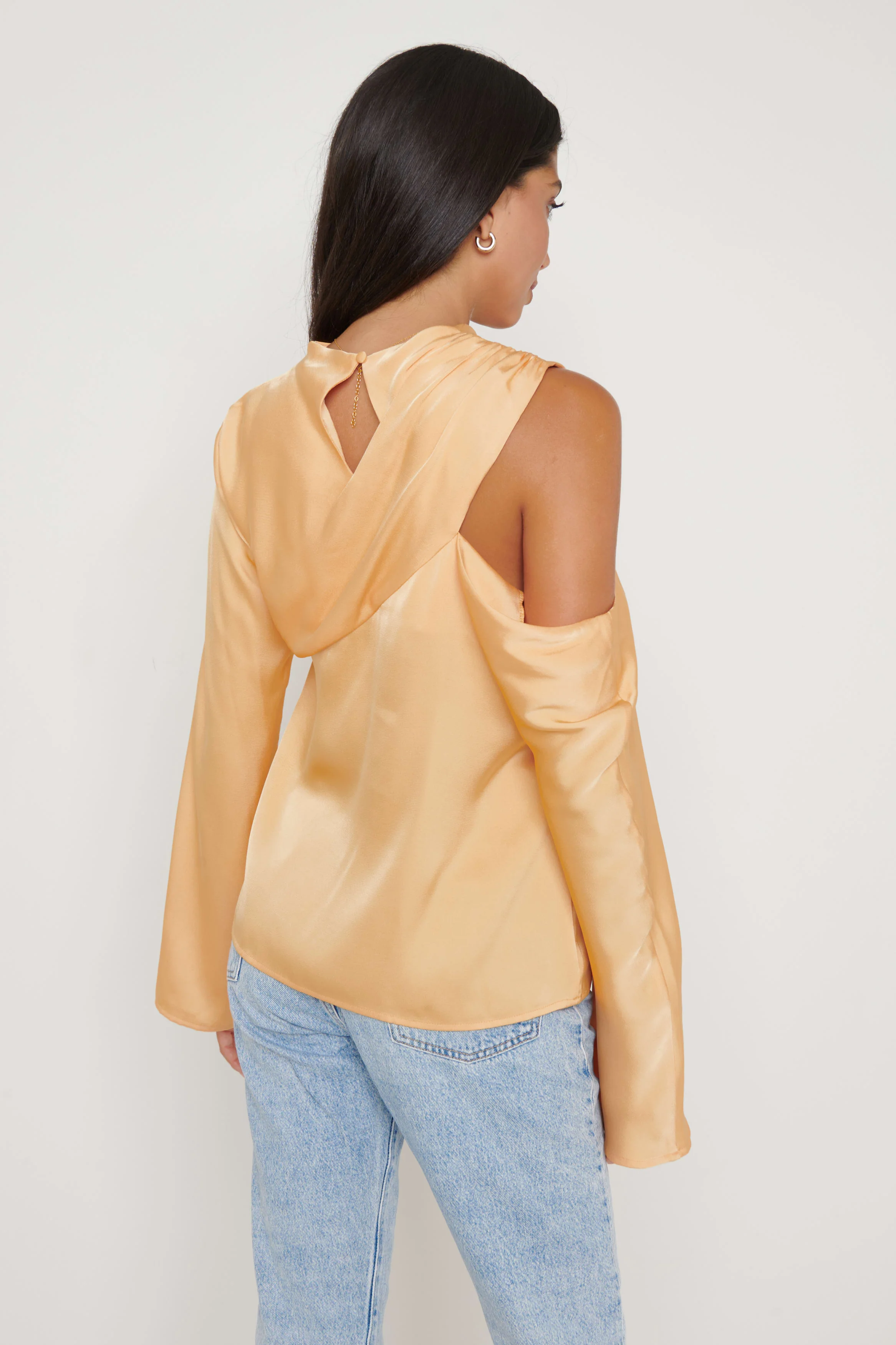Jett Asymmetric Blouse - Orange - Image 3