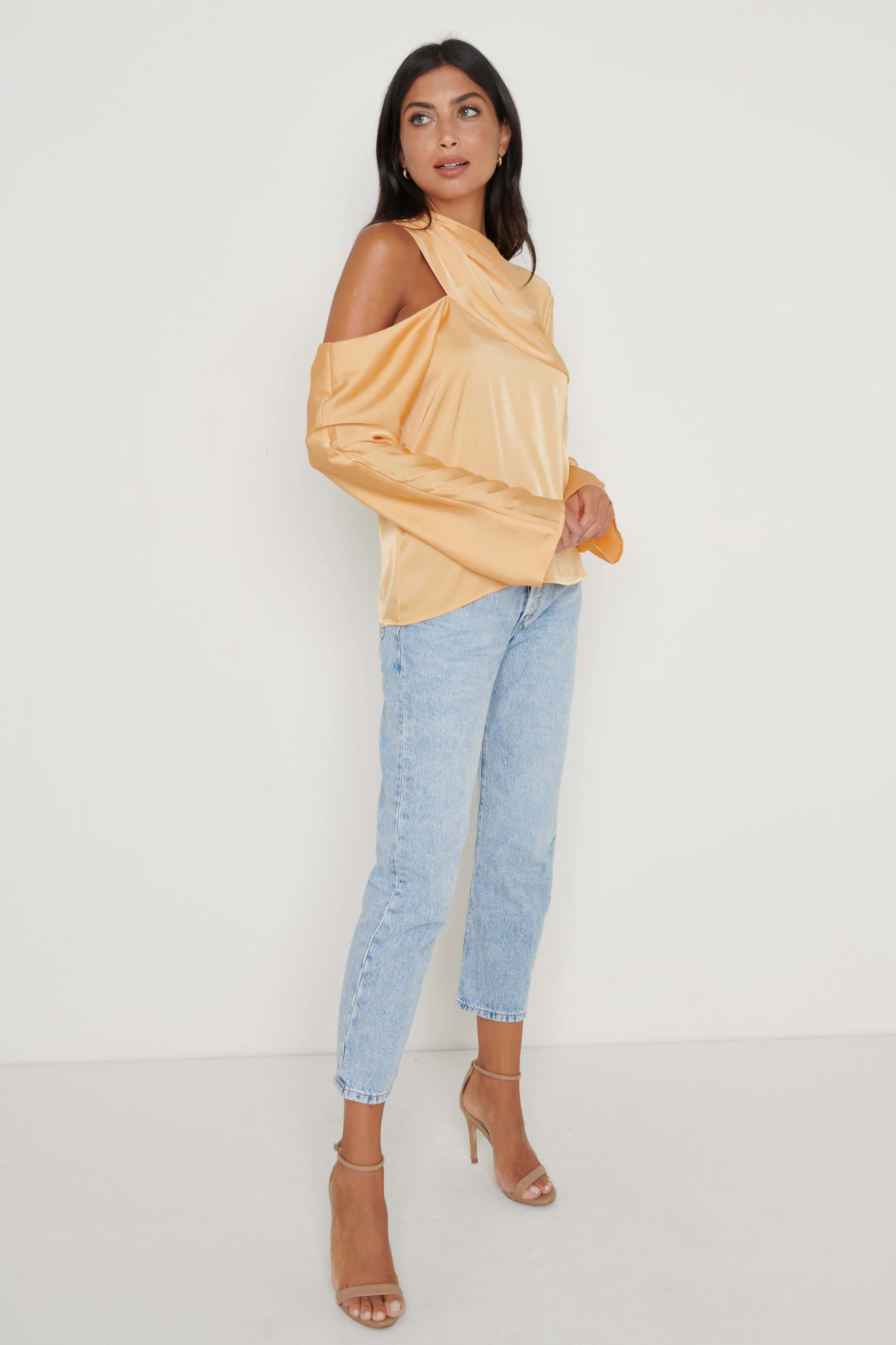 Jett Asymmetric Blouse - Orange - Image 4