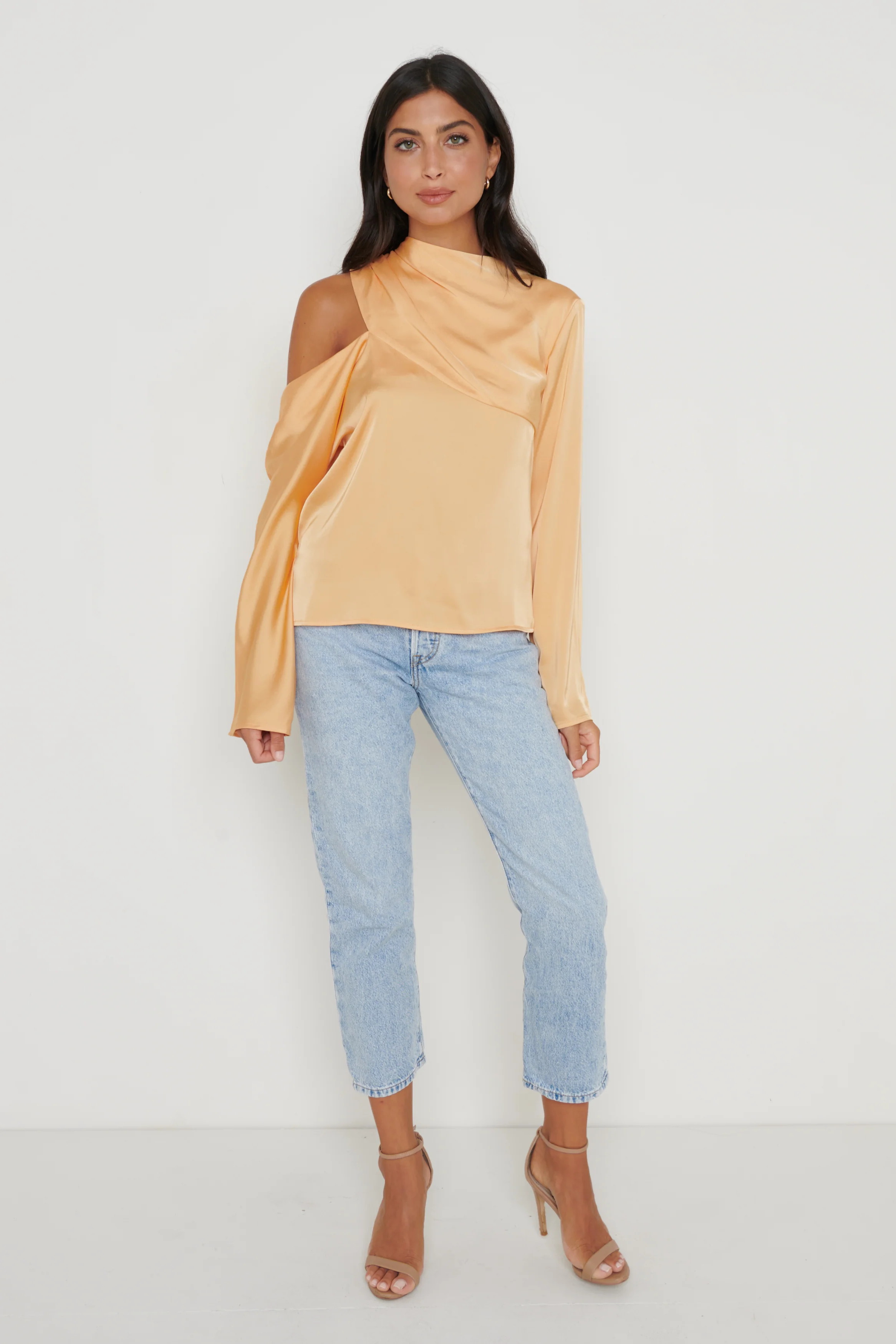 Jett Asymmetric Blouse - Orange - Image 5
