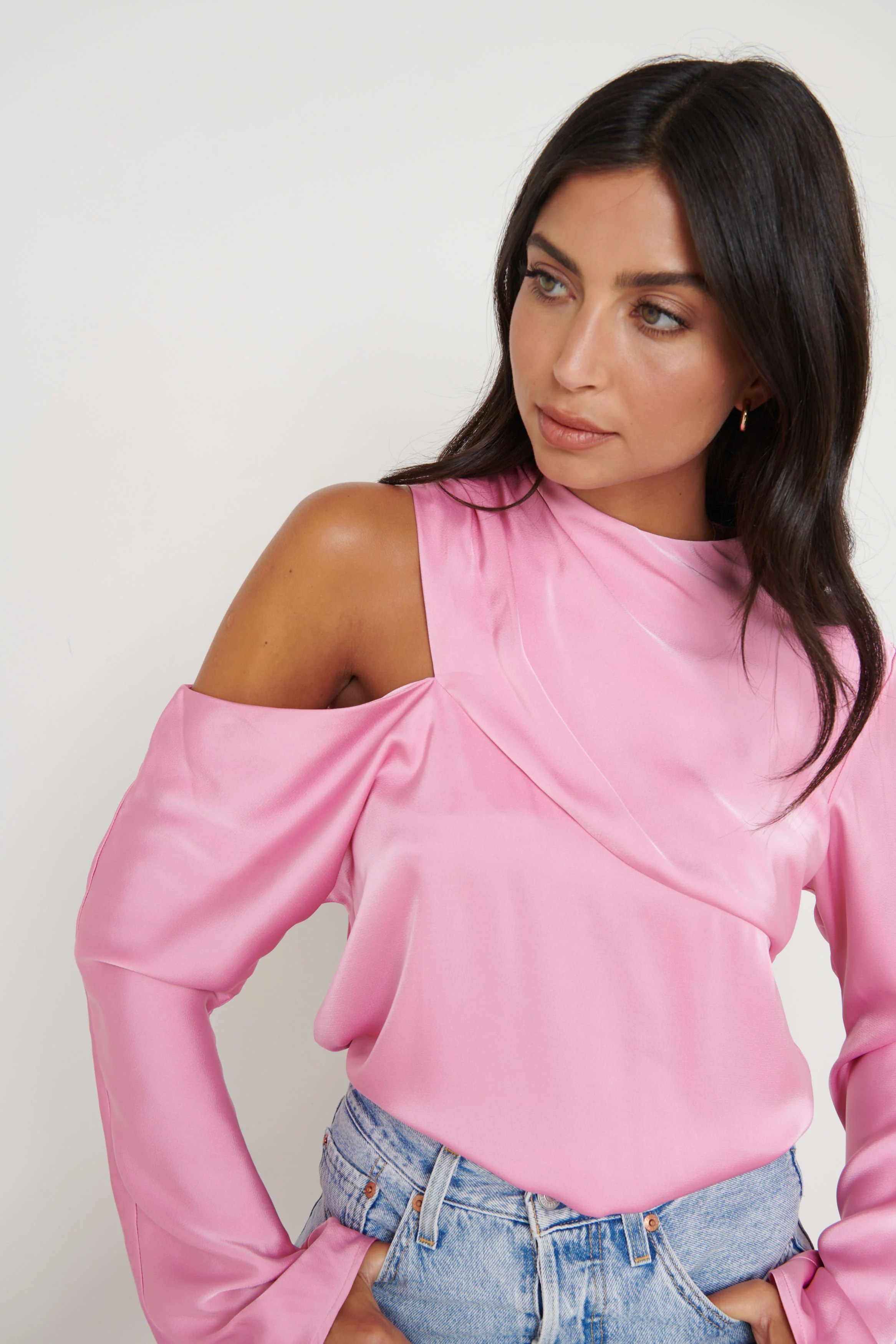 Jett Asymmetric Blouse - Pink - Image 4