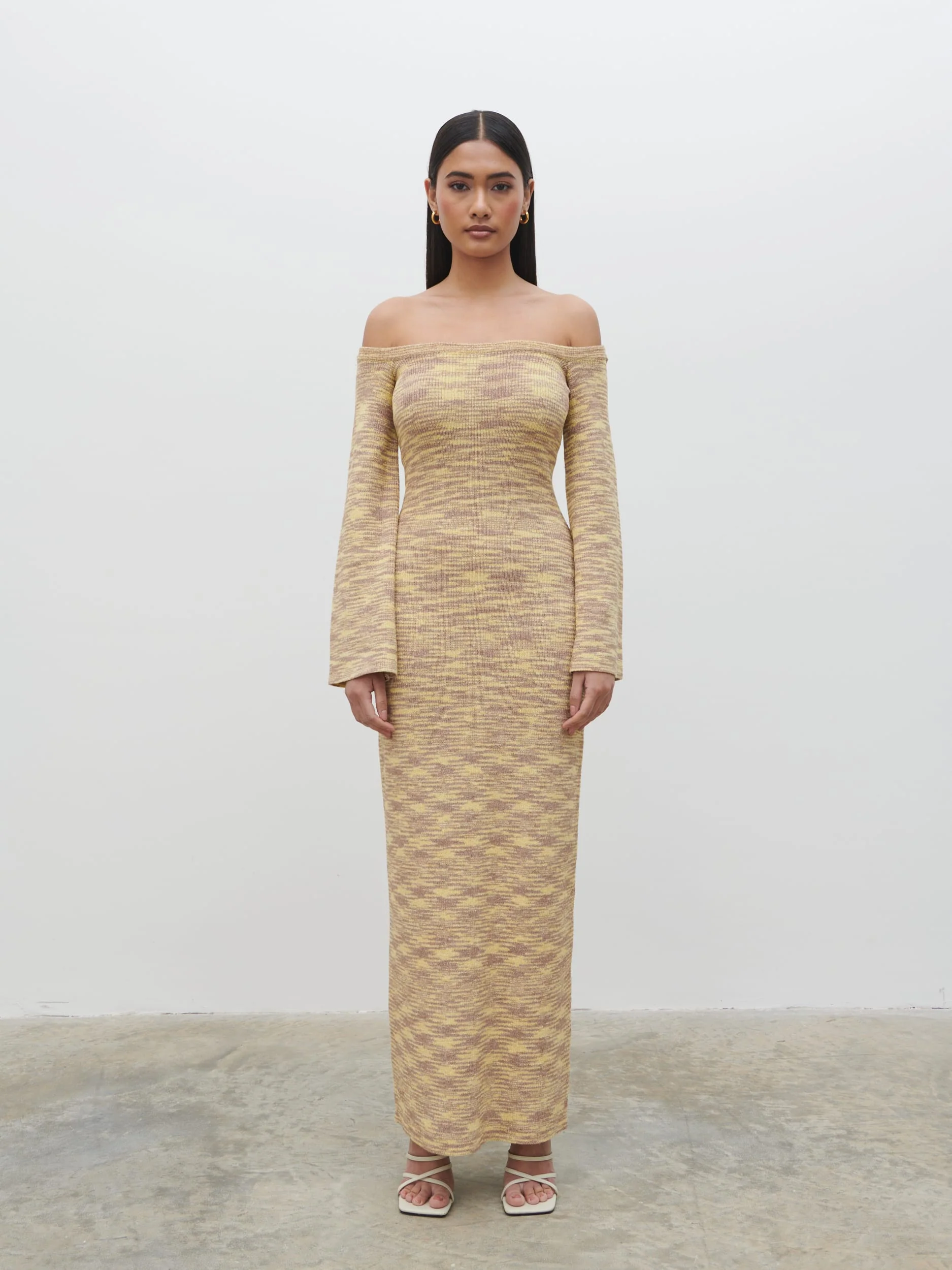 Joanna Bardot Knit Maxi Dress - Lemon Melange - Image 6