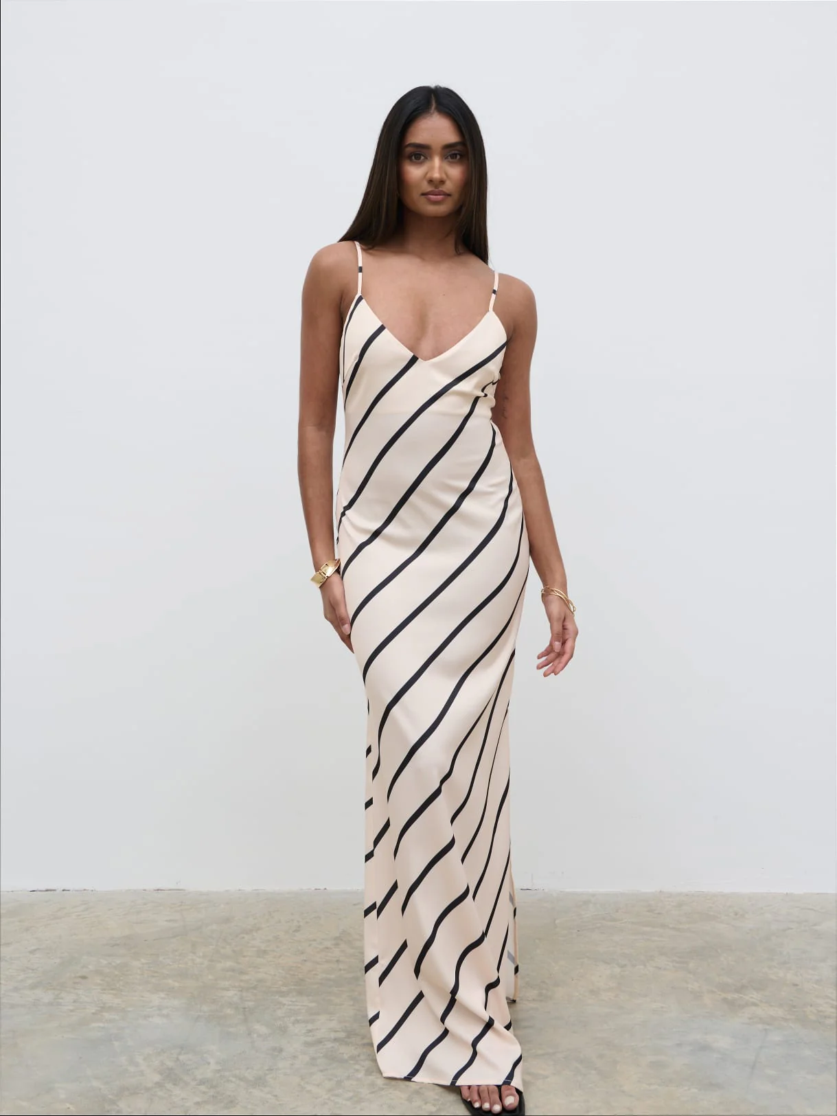 Jodina Maxi Dress - Asymmetric Stripe - Image 4