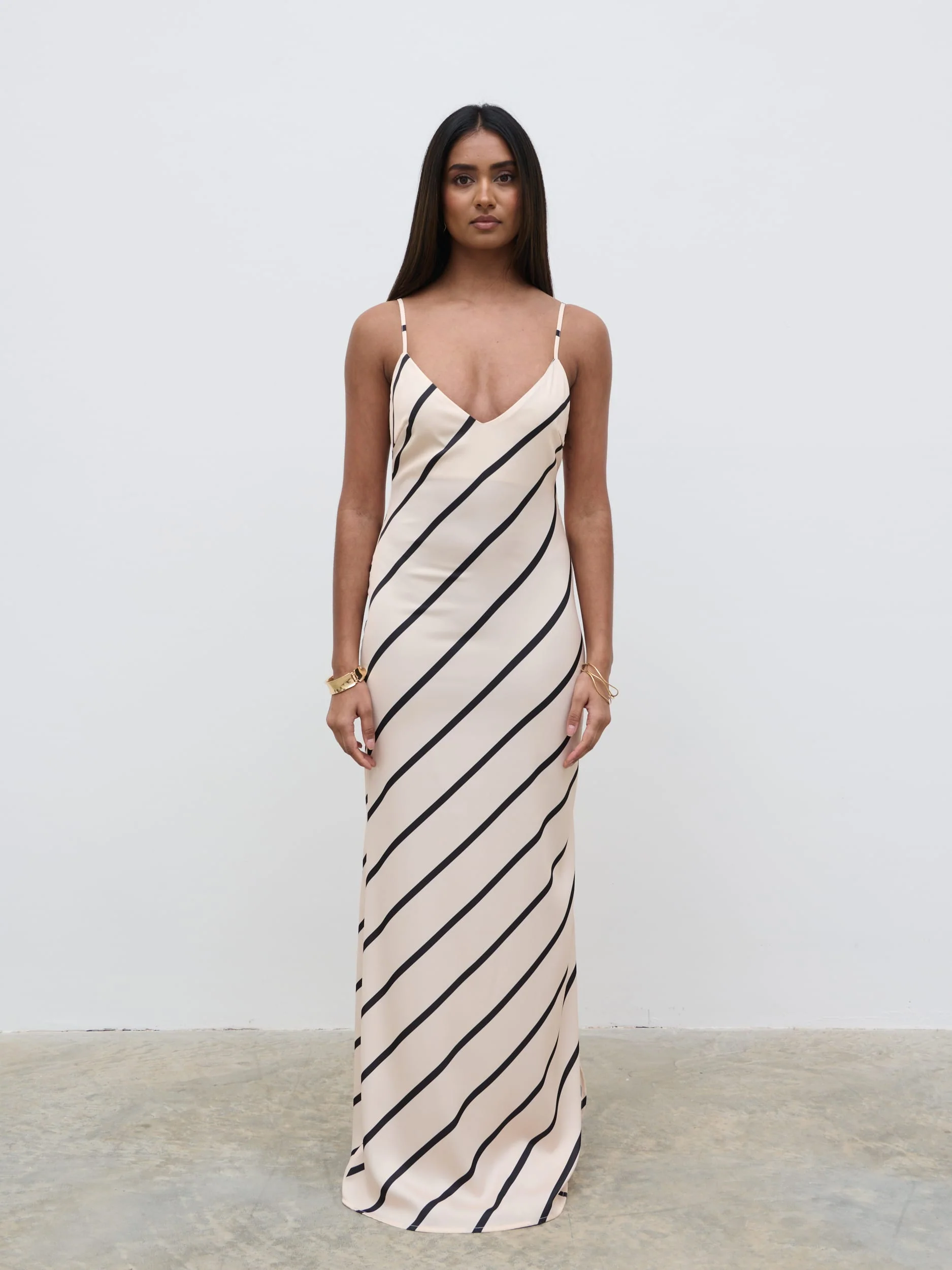 Jodina Maxi Dress - Asymmetric Stripe - Image 6