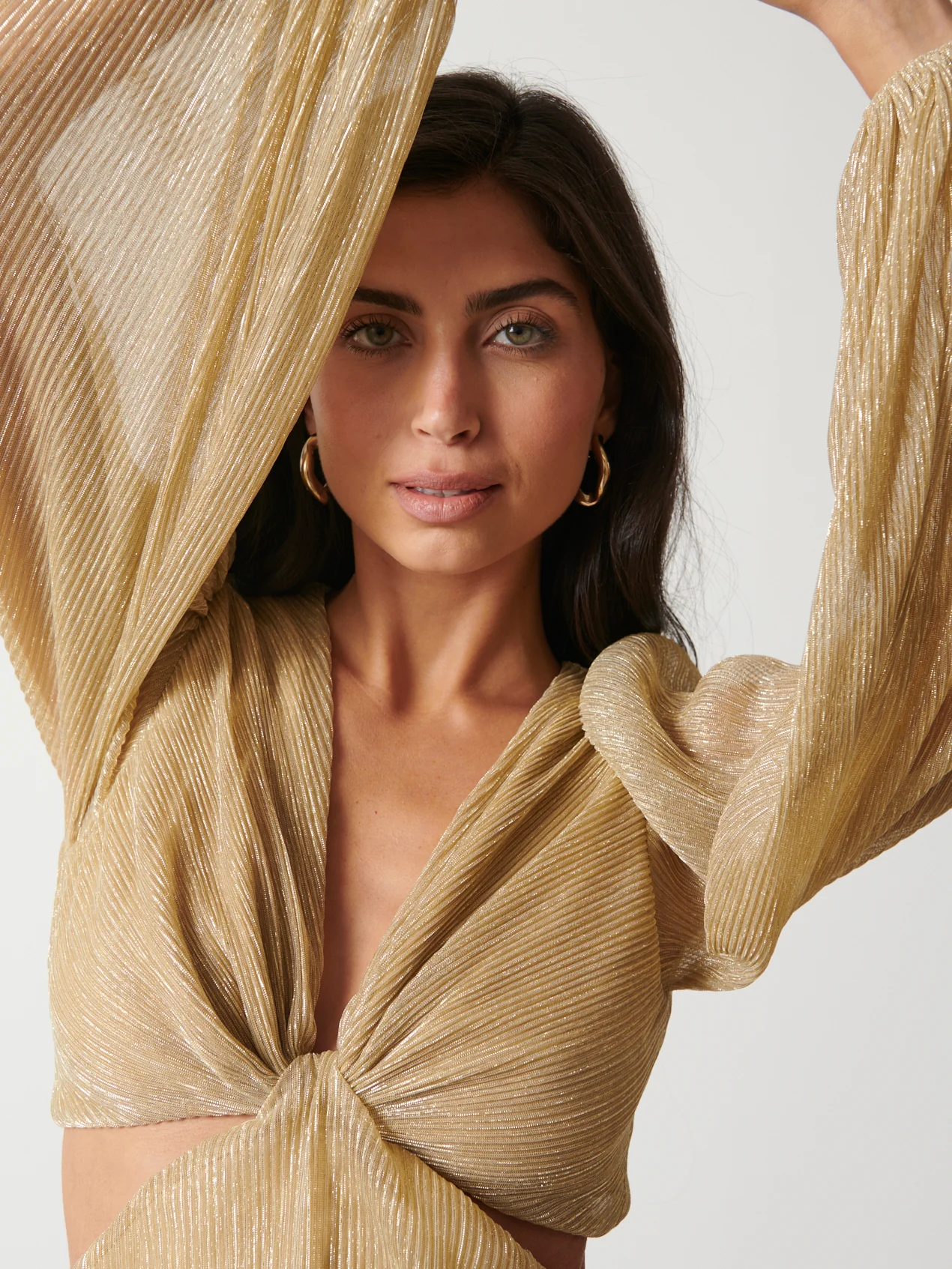 Josie Metallic Blouse - Metallic Gold - Image 2