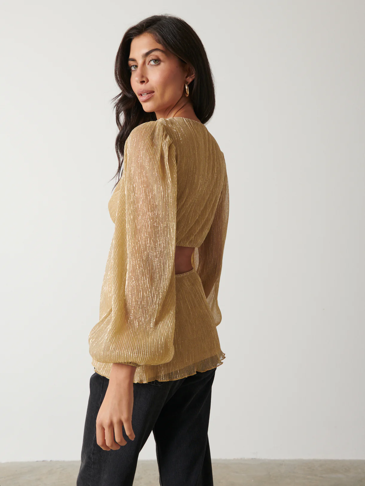 Josie Metallic Blouse - Metallic Gold - Image 3