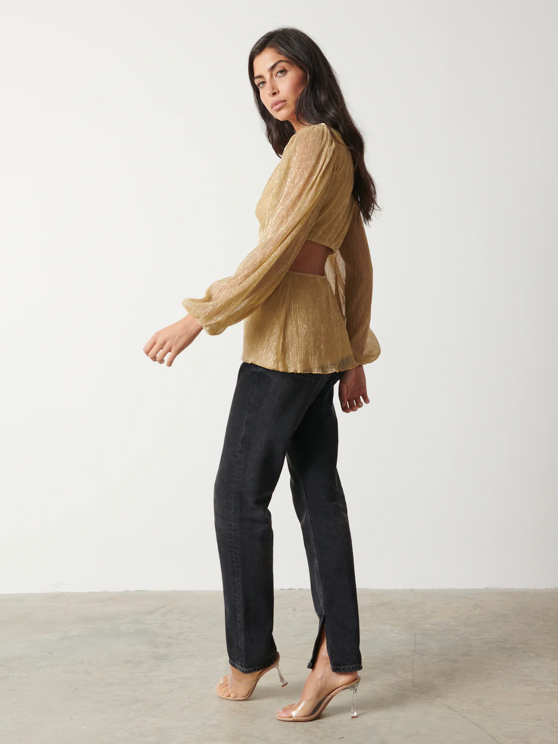 Josie Metallic Blouse - Metallic Gold - Image 5