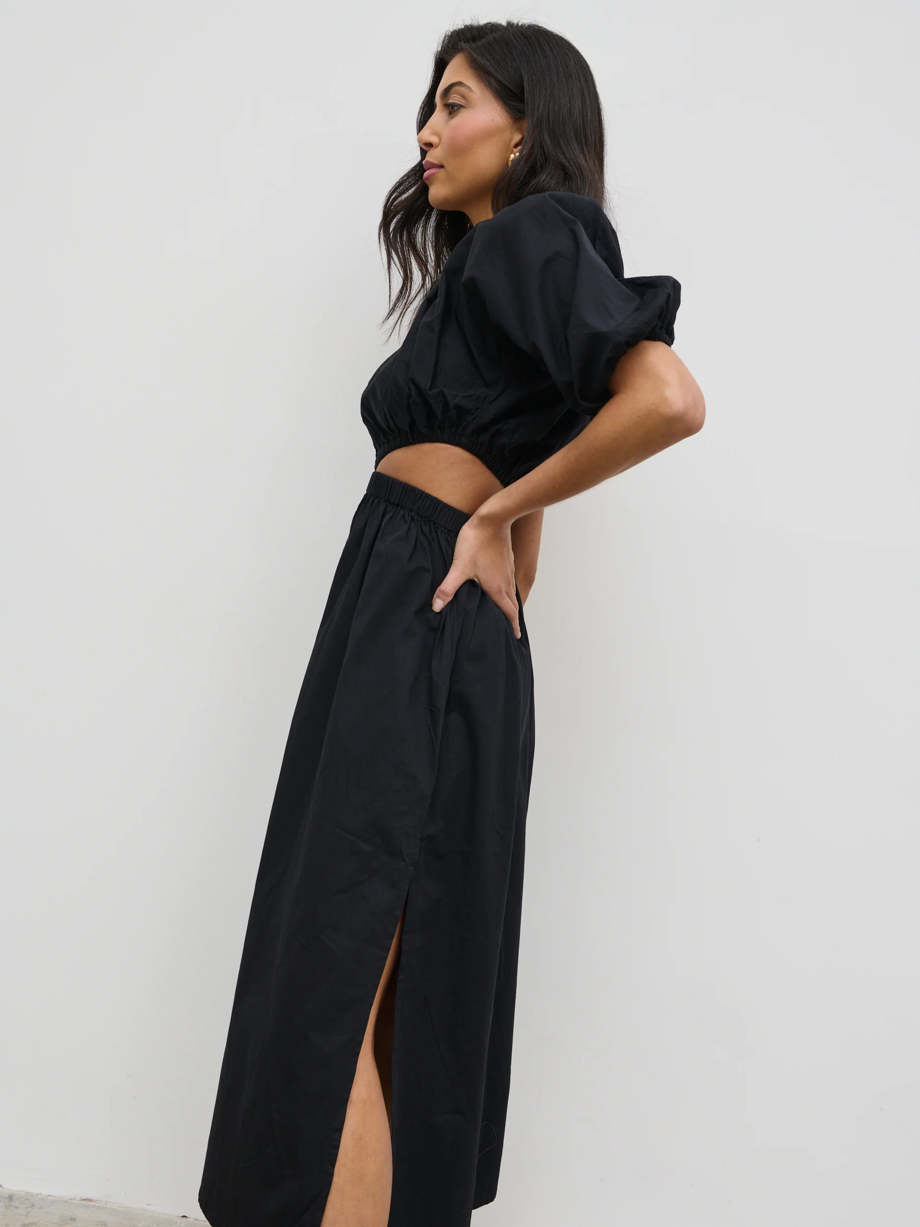 Jude Cut Out Midaxi Dress - Black - Image 3