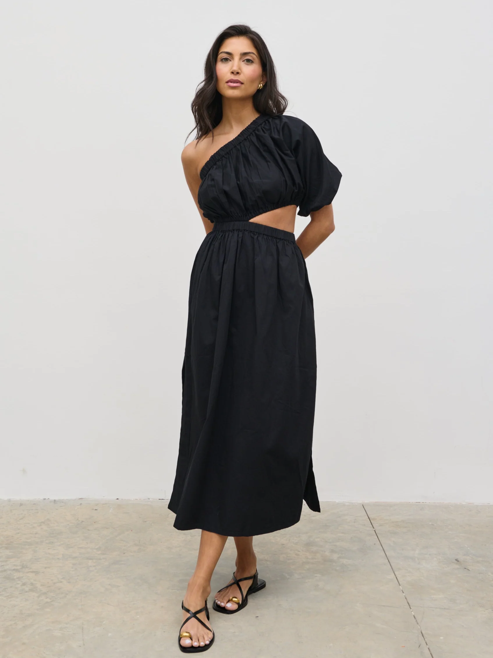 Jude Cut Out Midaxi Dress - Black - Image 5