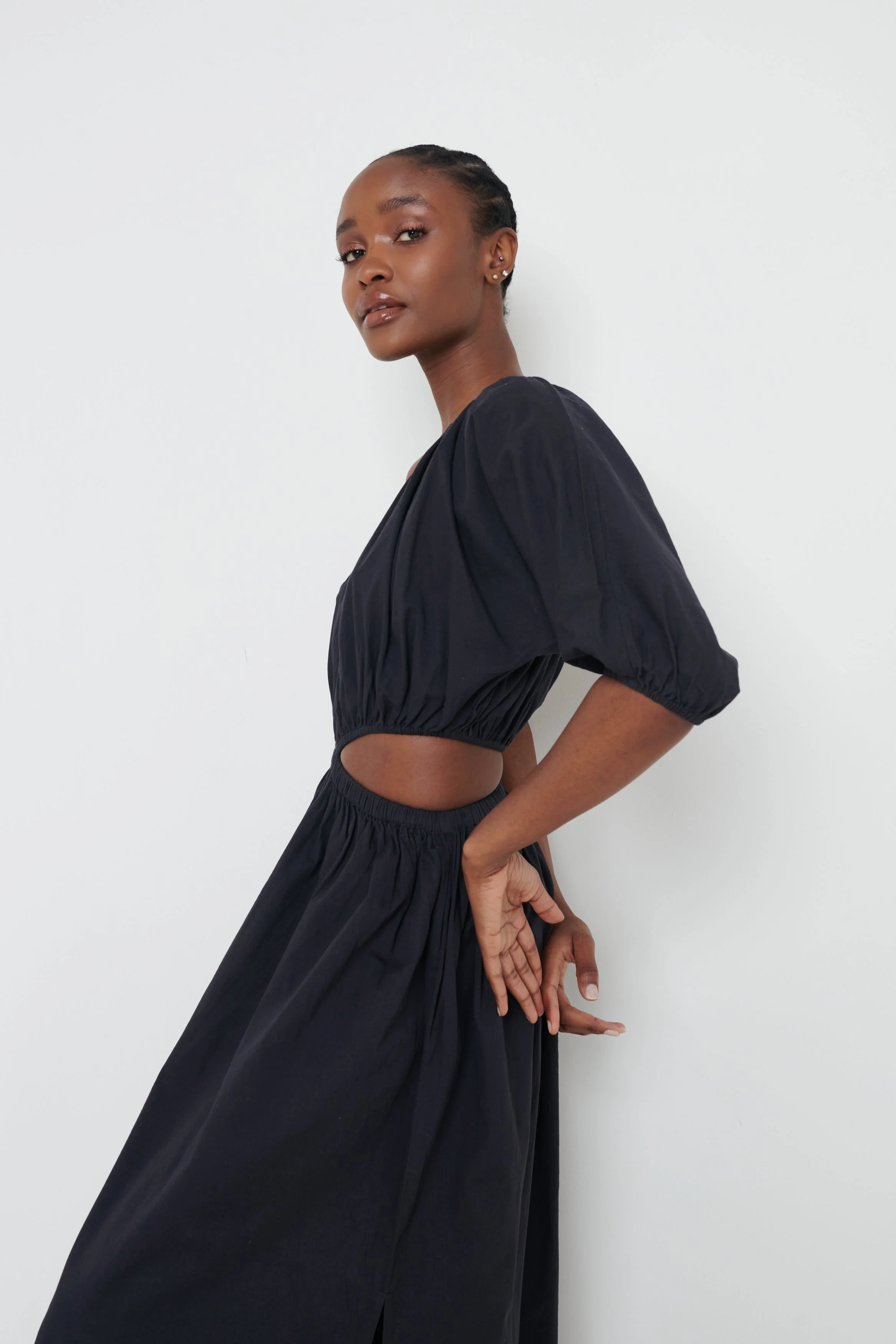 Jude Cut Out Midaxi Dress - Black - Image 9