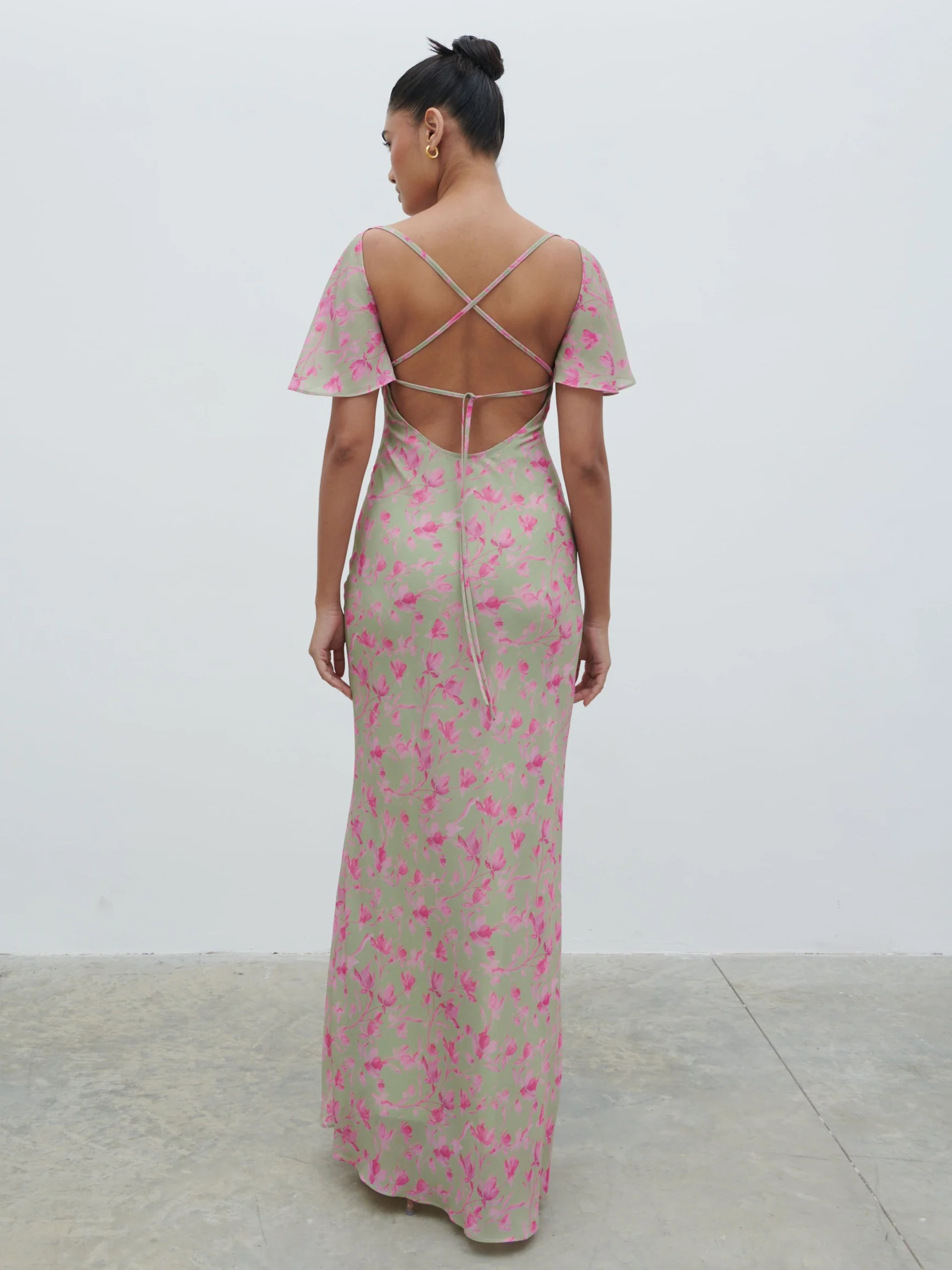 Jules Maxi Dress - Olive and Fuchsia Petal Floral - Image 6
