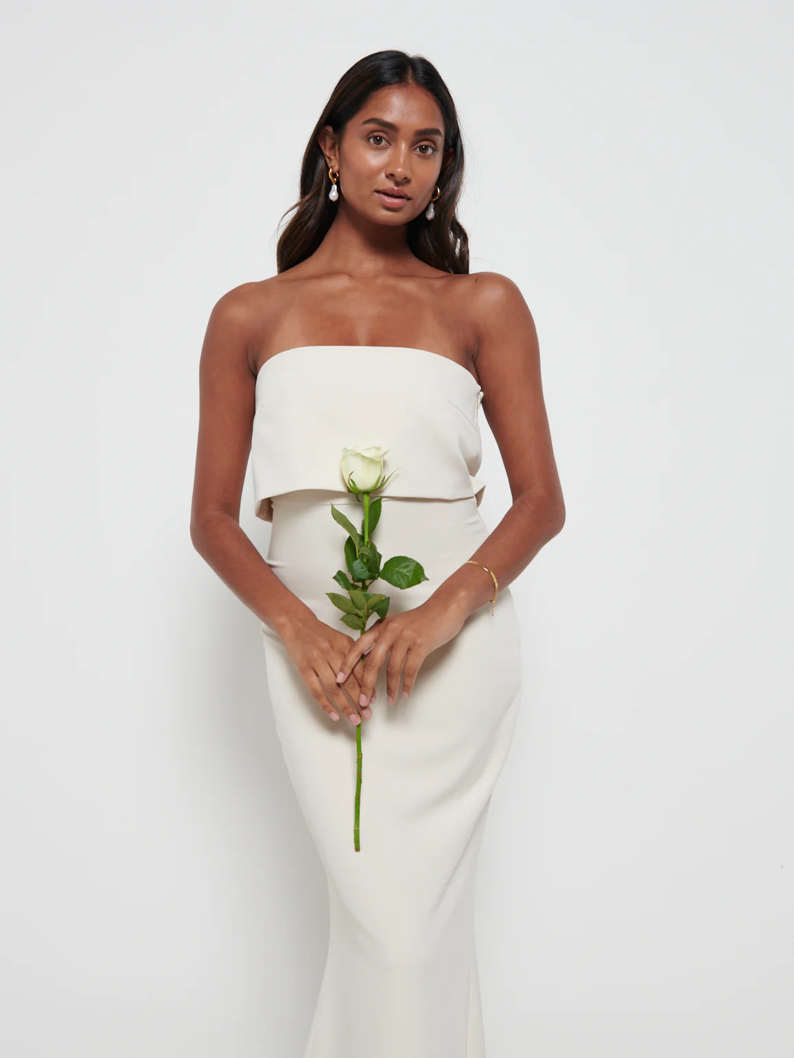 Julia Crepe Maxi Bridesmaid Dress - Champagne - Image 2