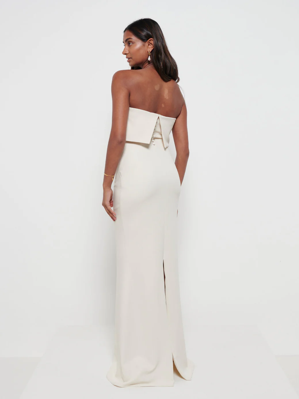 Julia Crepe Maxi Bridesmaid Dress - Champagne - Image 3
