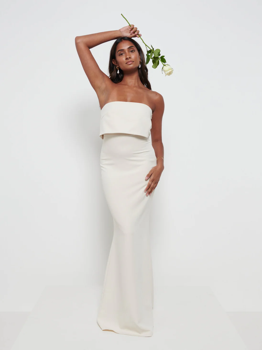 Julia Crepe Maxi Bridesmaid Dress - Champagne - Image 4