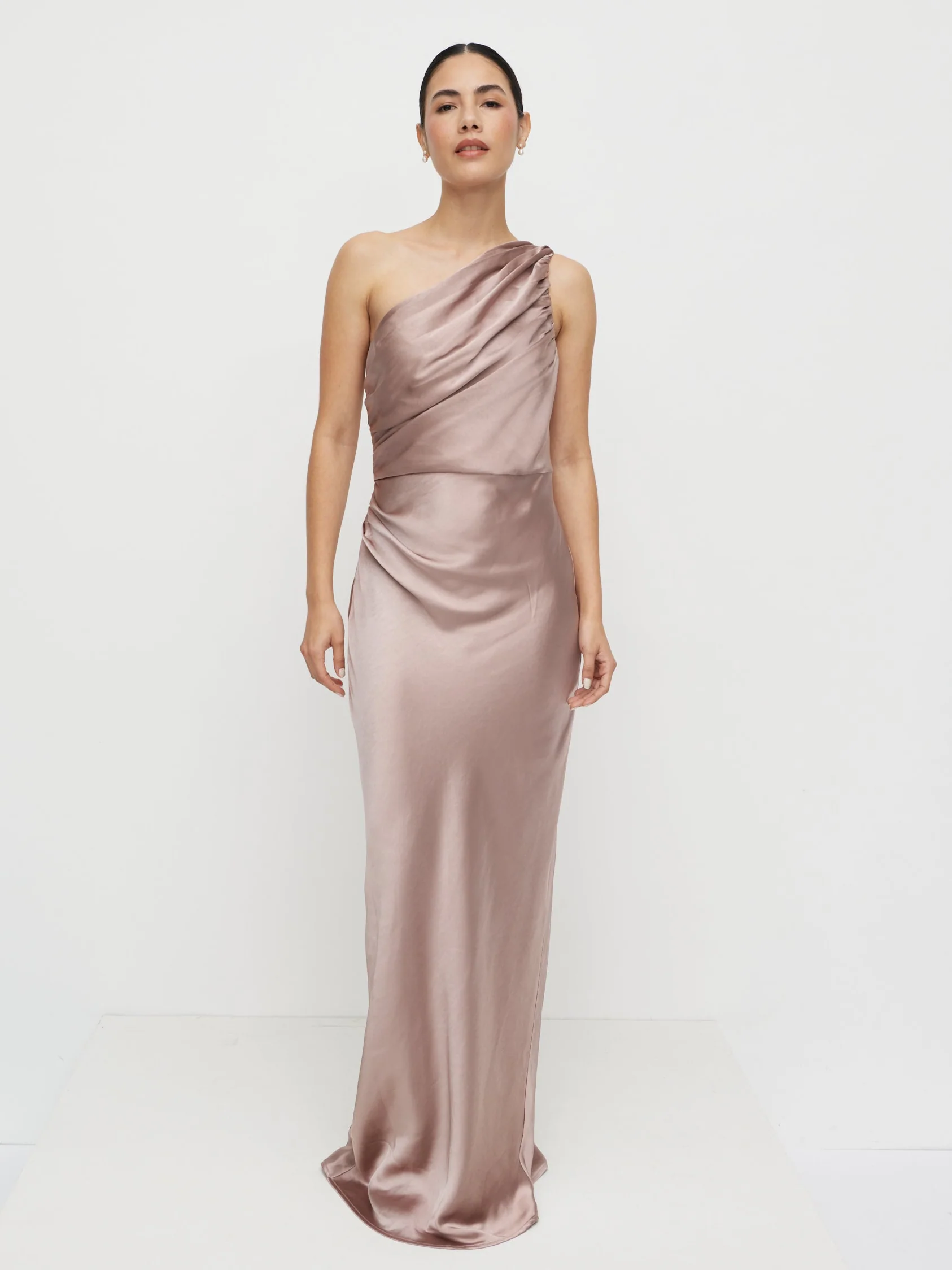 Juliet Ruched Satin Maxi Dress - Amethyst - Image 6