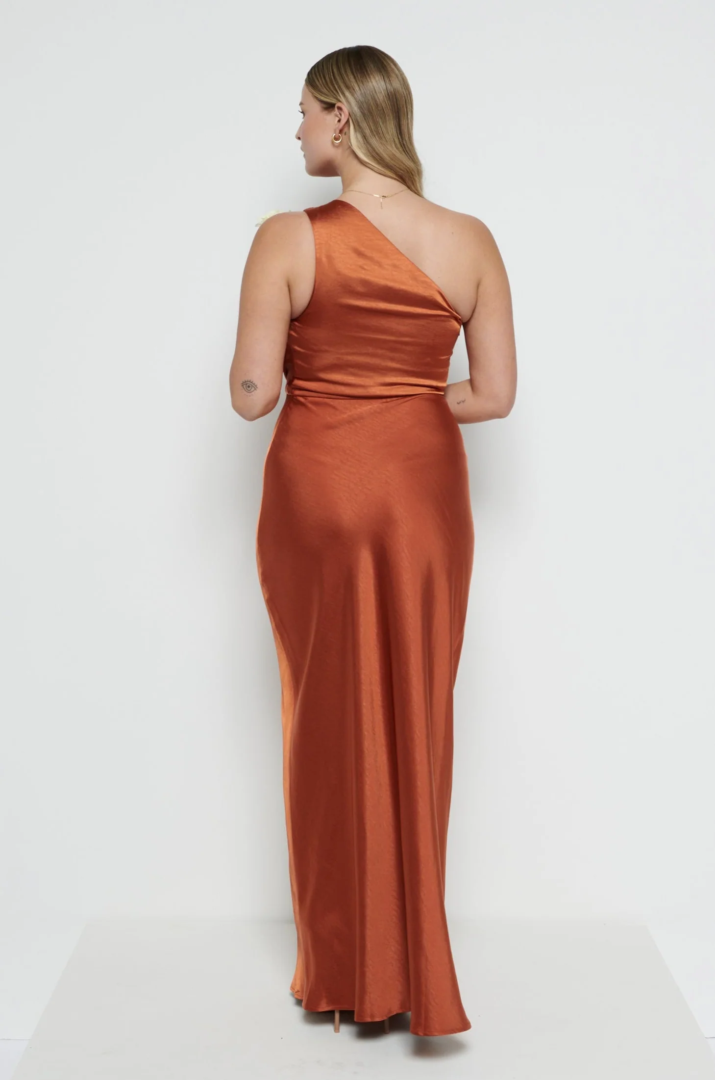 Juliet Ruched Maxi Bridesmaid Dress - Copper - Image 3