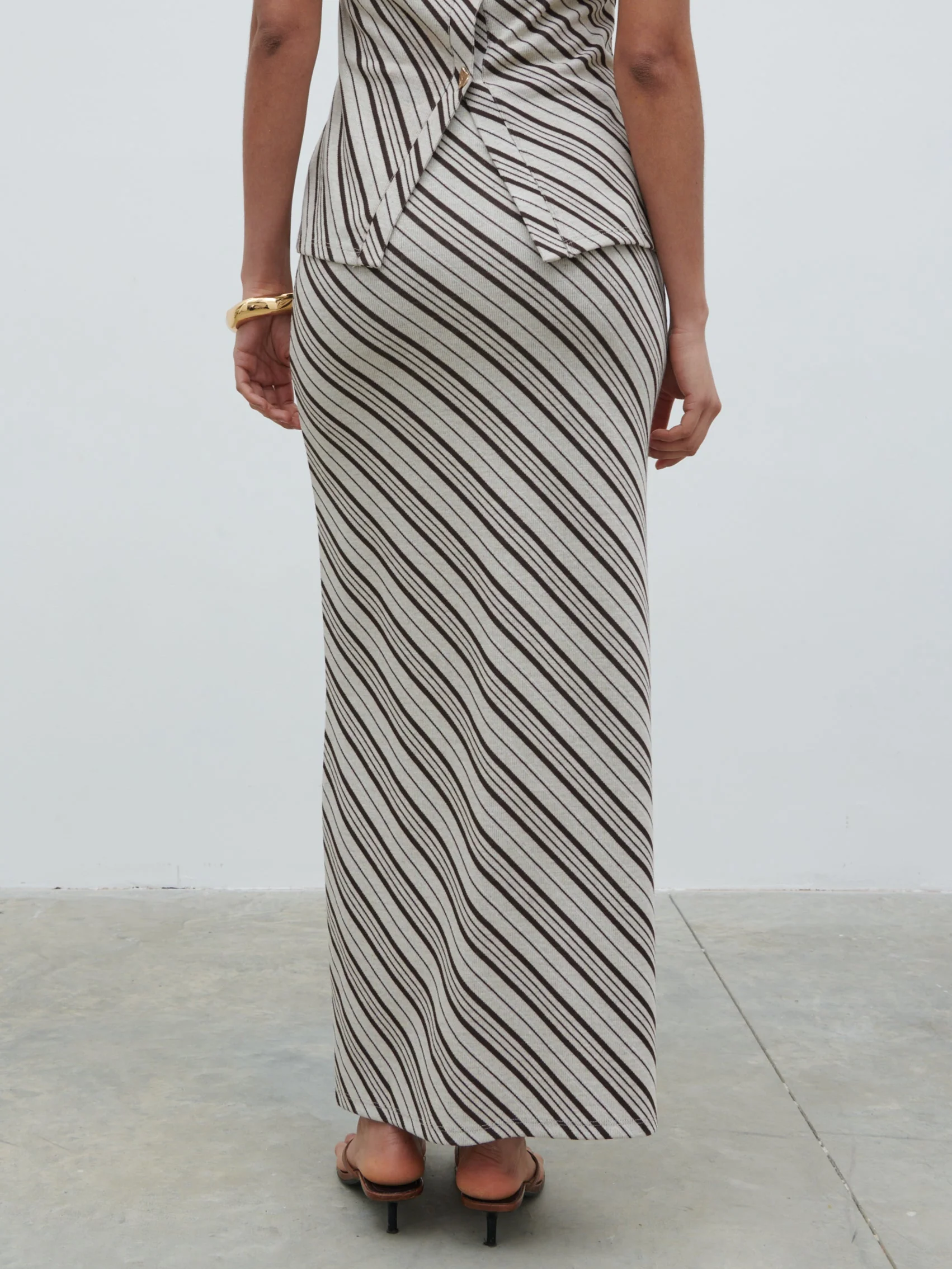 Kali Jersey Skirt - Asymmetric Stripe - Image 4