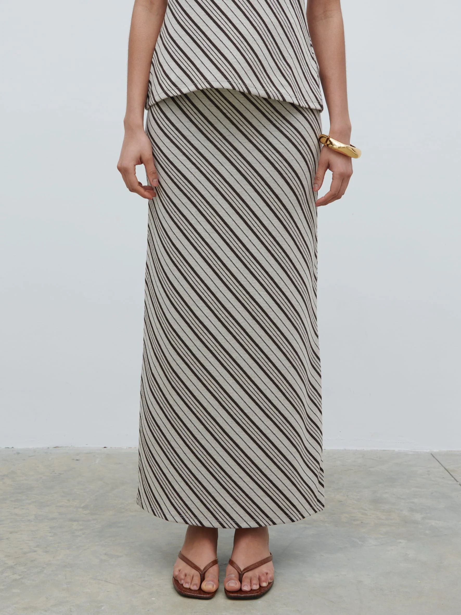 Kali Jersey Skirt - Asymmetric Stripe - Image 6