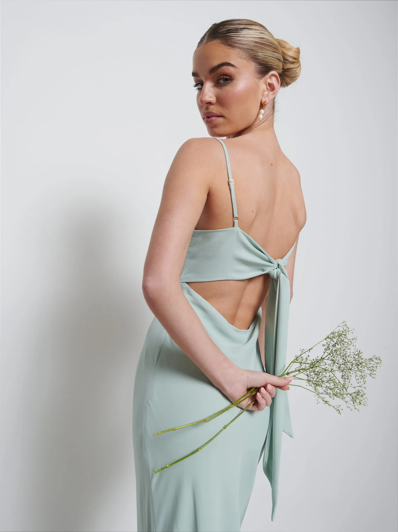 Kehlani Twist Cami Bridesmaid Dress - Sage - Image 2