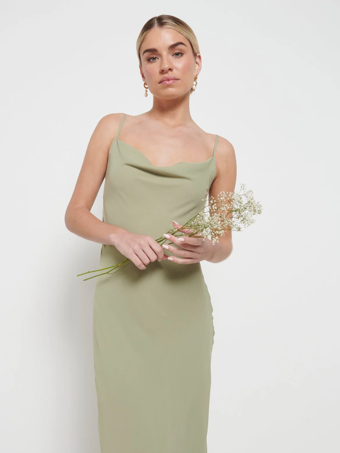 Keisha Chiffon Maxi Bridesmaid Dress - Olive - Image 3