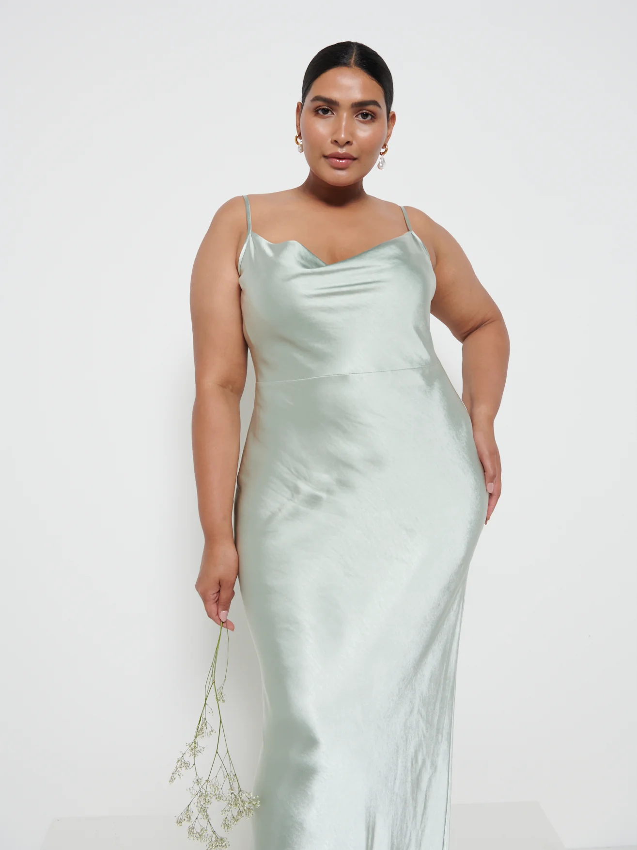 Keisha Maxi Bridesmaid Dress Curve - Matte Sage - Image 2