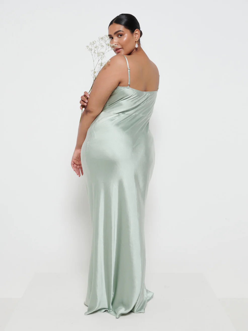 Keisha Maxi Bridesmaid Dress Curve - Matte Sage - Image 3