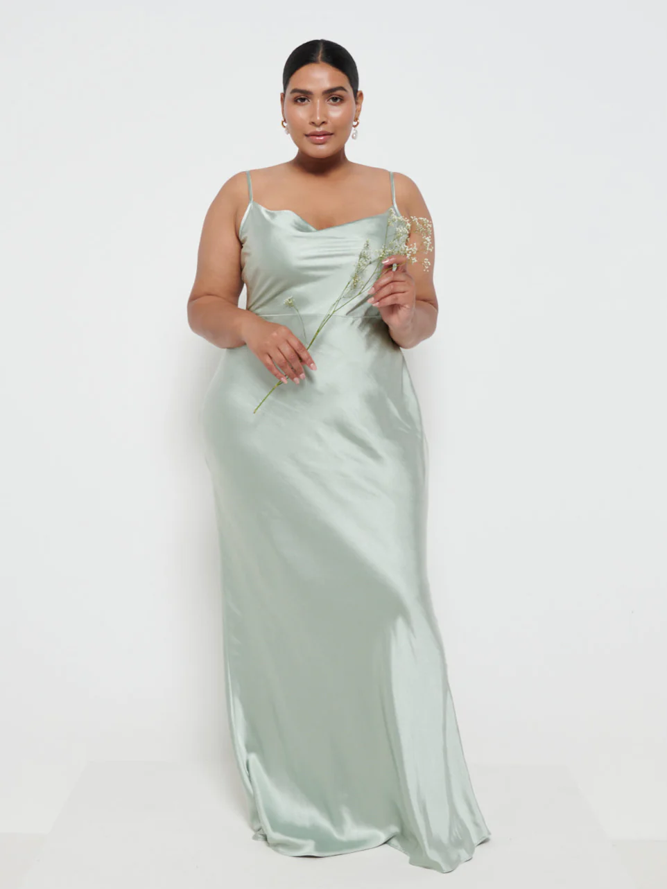 Keisha Maxi Bridesmaid Dress Curve - Matte Sage - Image 4