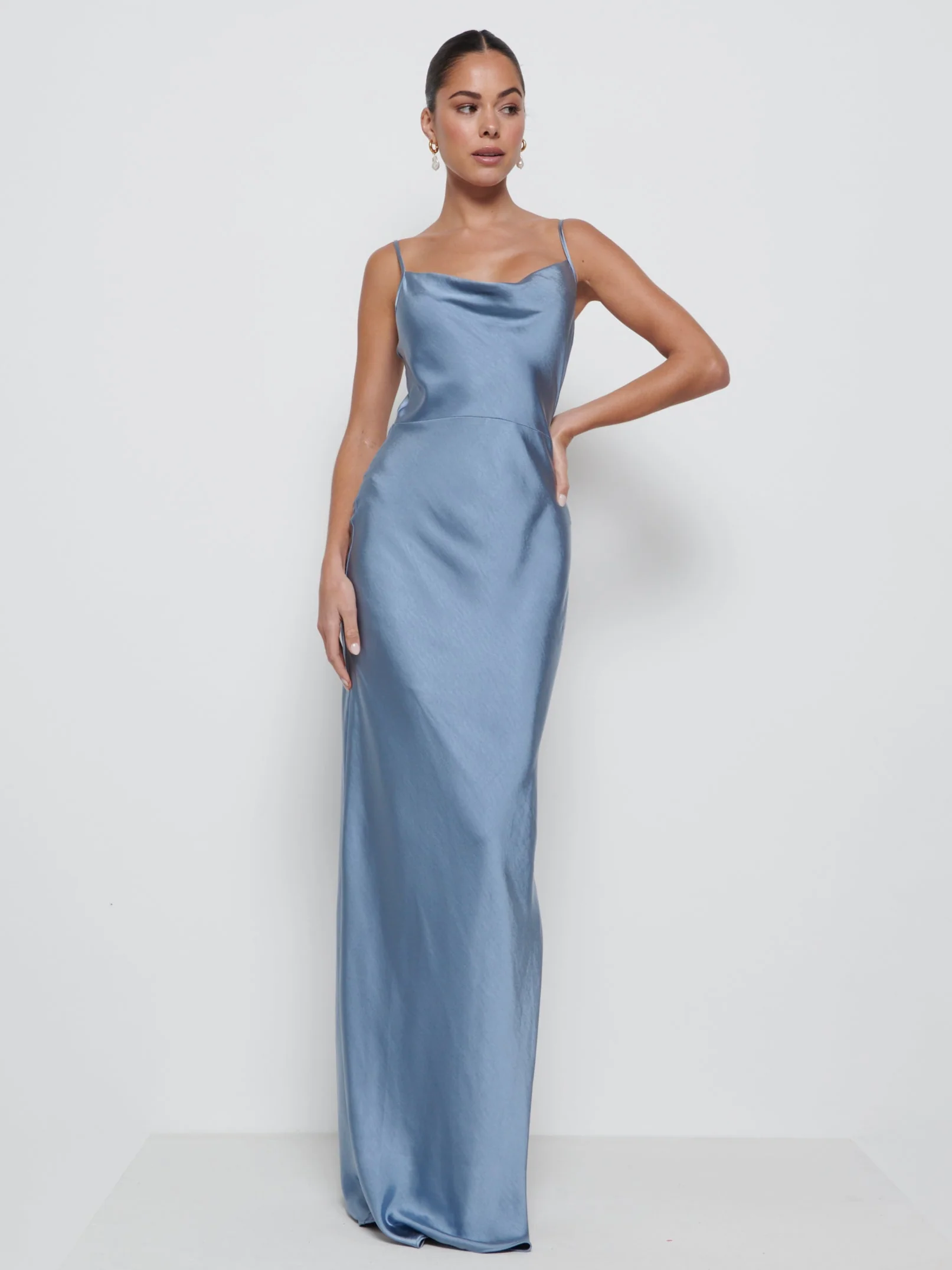 Keisha Maxi Bridesmaid Dress - Dusty Blue - Image 3