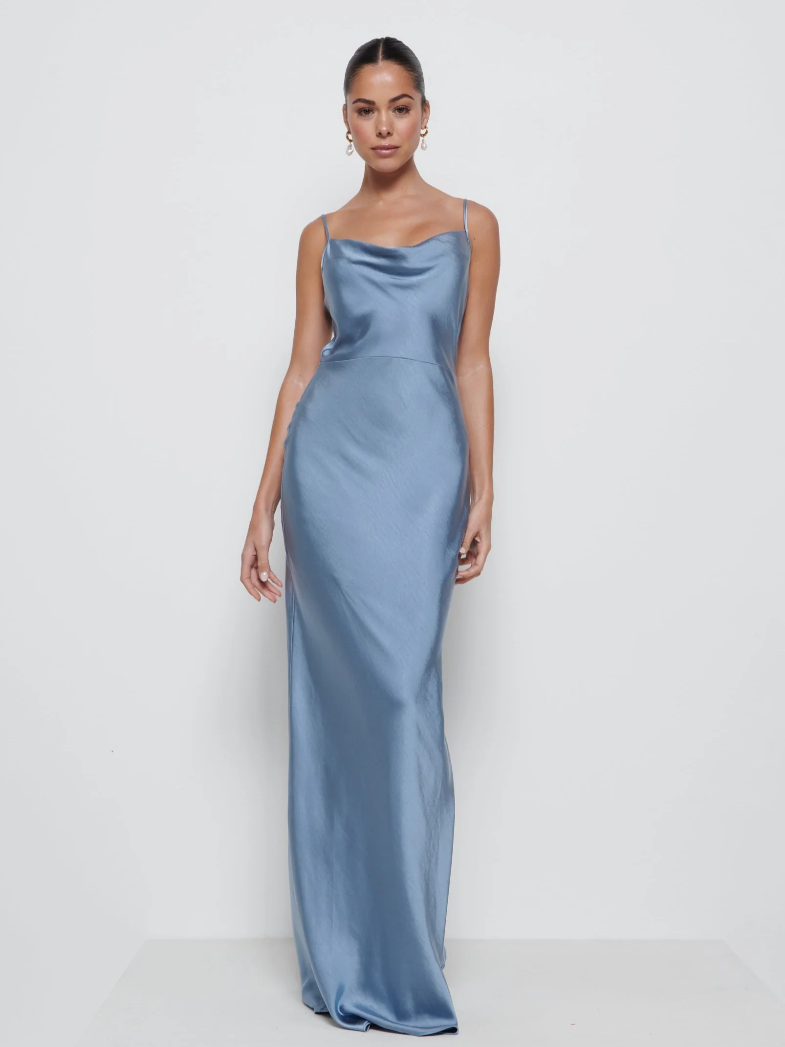 Keisha Maxi Bridesmaid Dress - Dusty Blue - Image 5