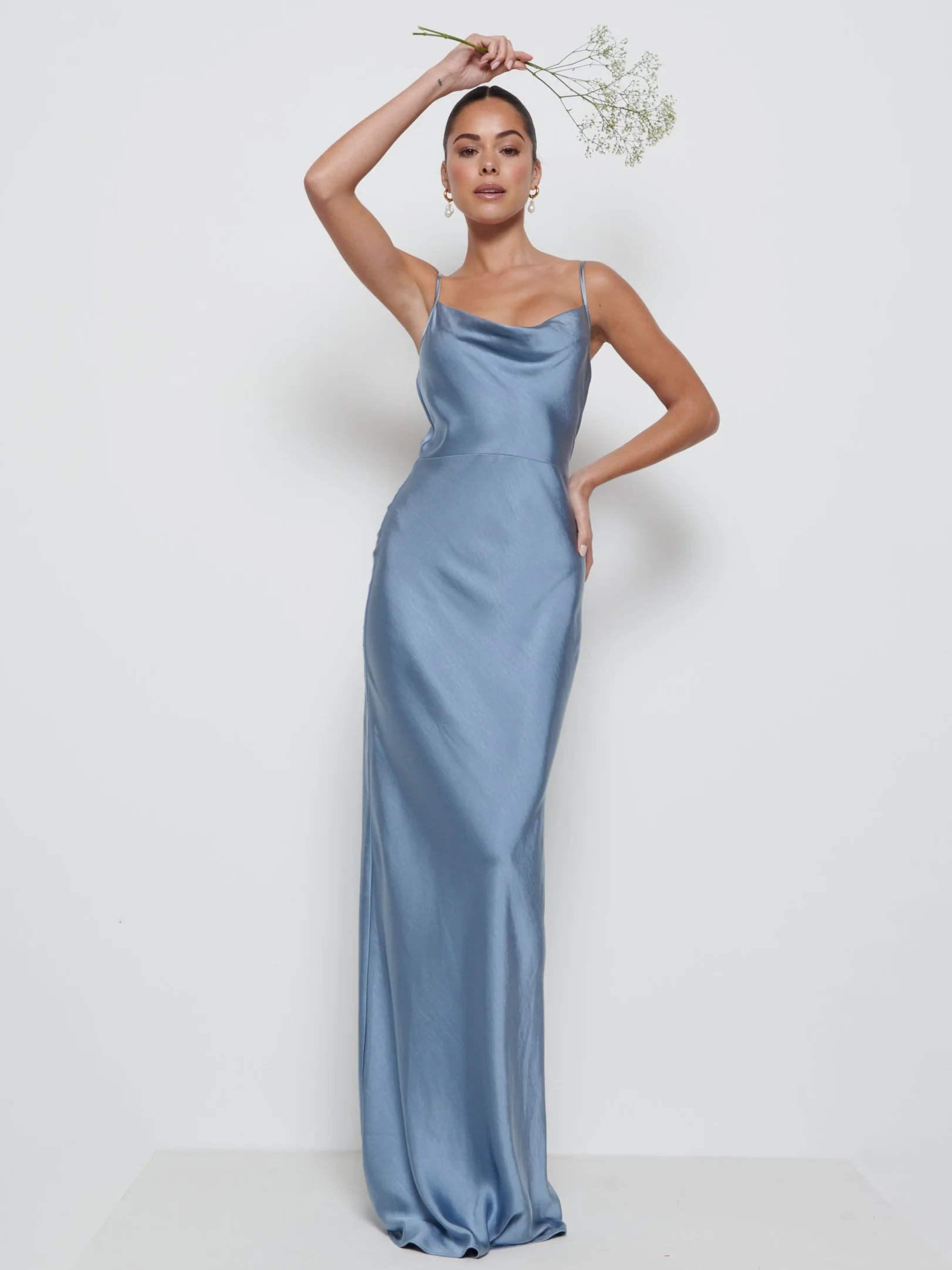Keisha Maxi Bridesmaid Dress - Dusty Blue - Image 6