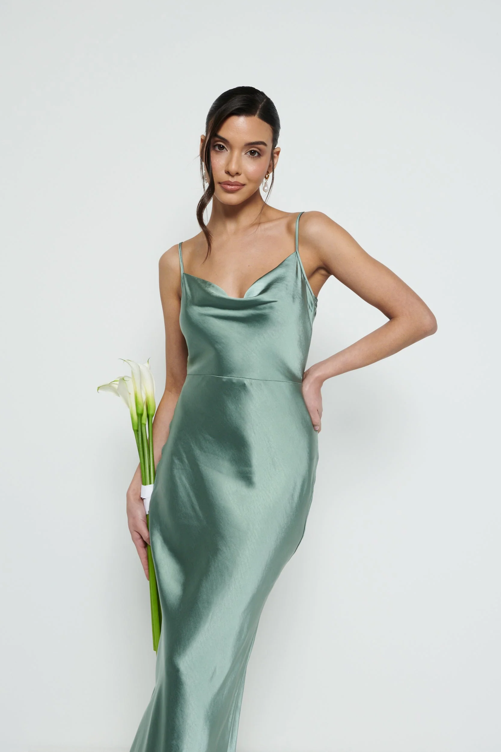 Keisha Maxi Bridesmaid Dress - Eucalyptus - Image 8