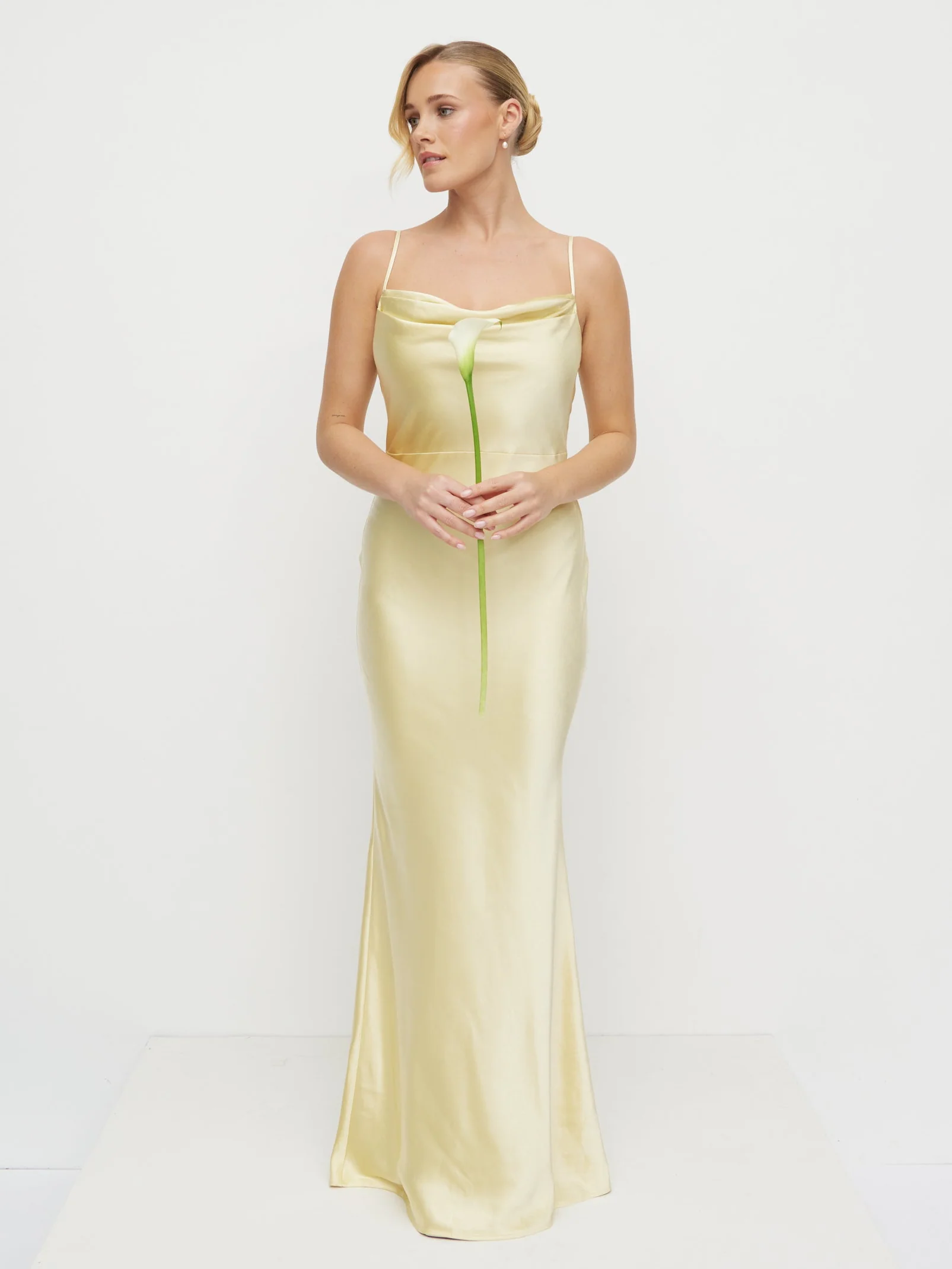 Keisha Maxi Bridesmaid Dress - Lemon - Image 3
