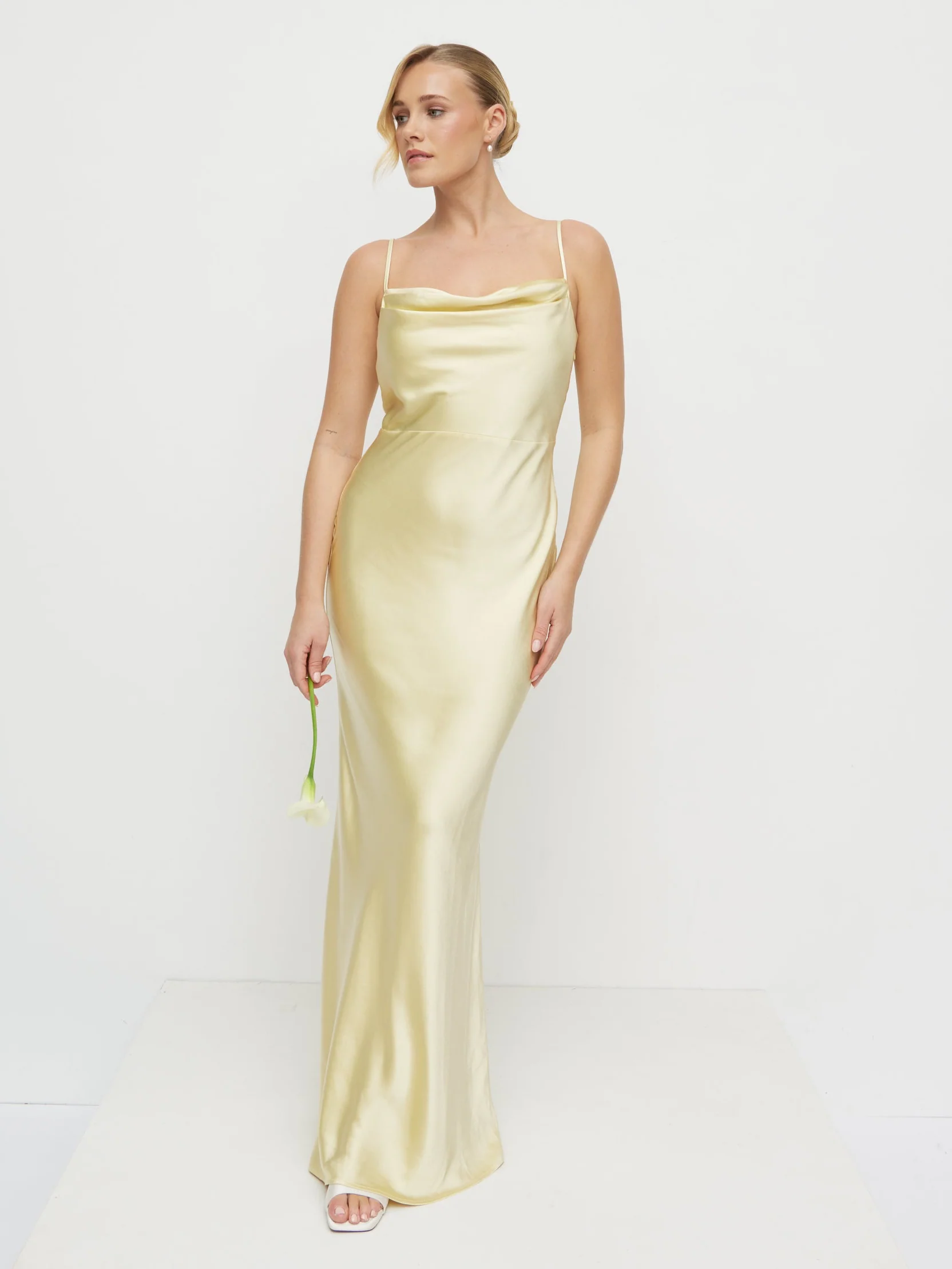 Keisha Maxi Bridesmaid Dress - Lemon - Image 5