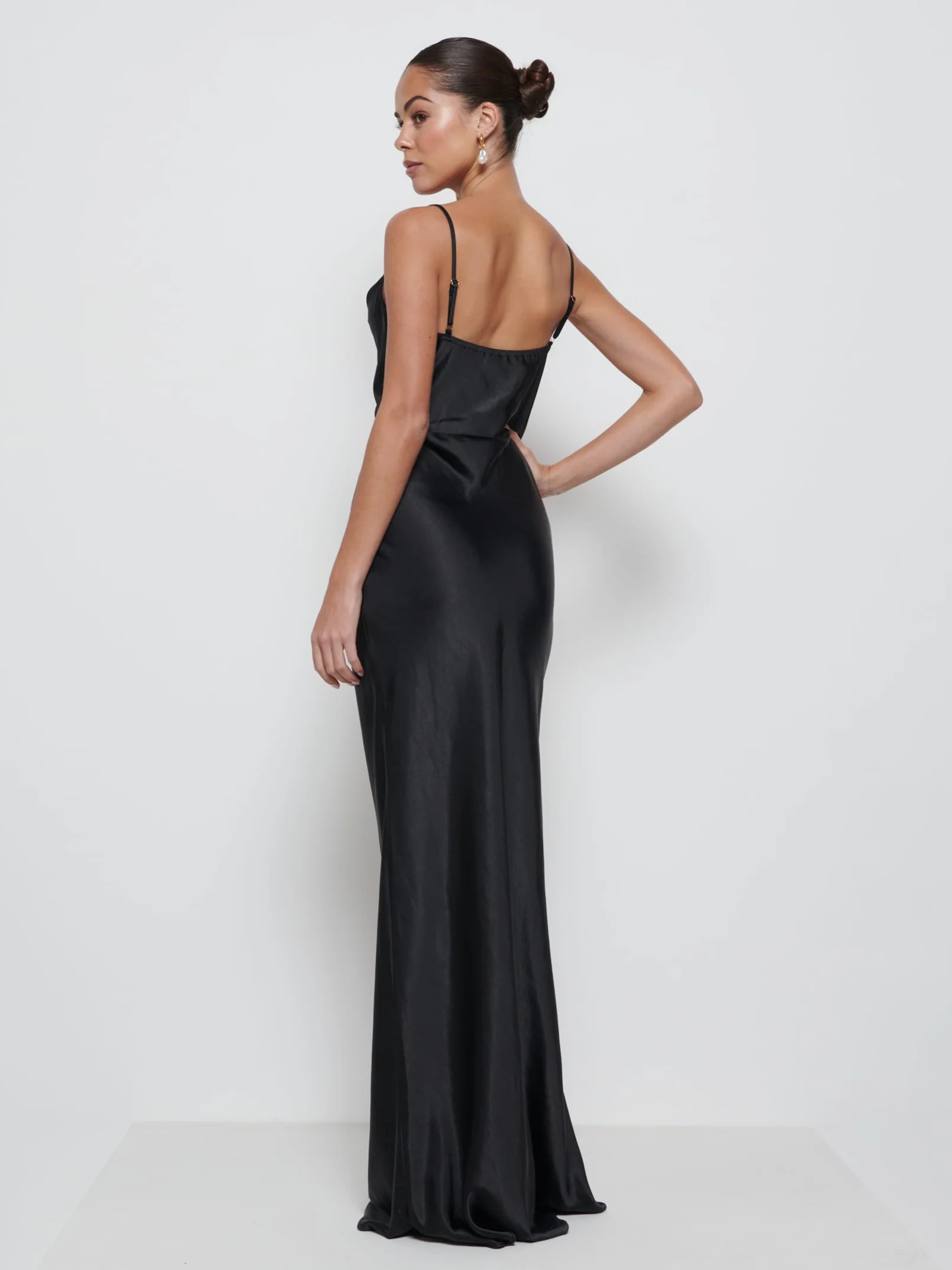 Keisha Maxi Bridesmaid Dress - Matte Black - Image 3