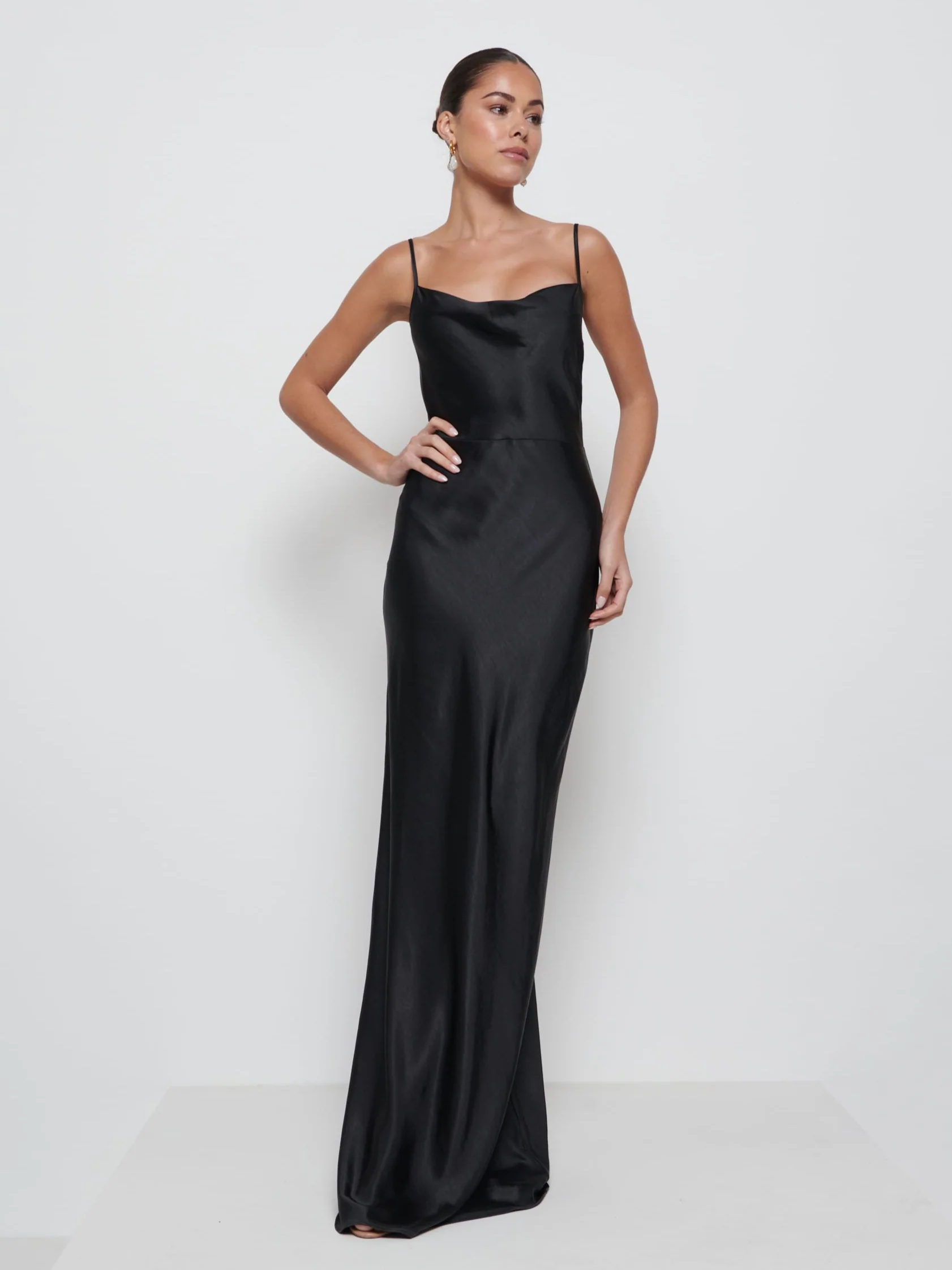 Keisha Maxi Bridesmaid Dress - Matte Black - Image 4