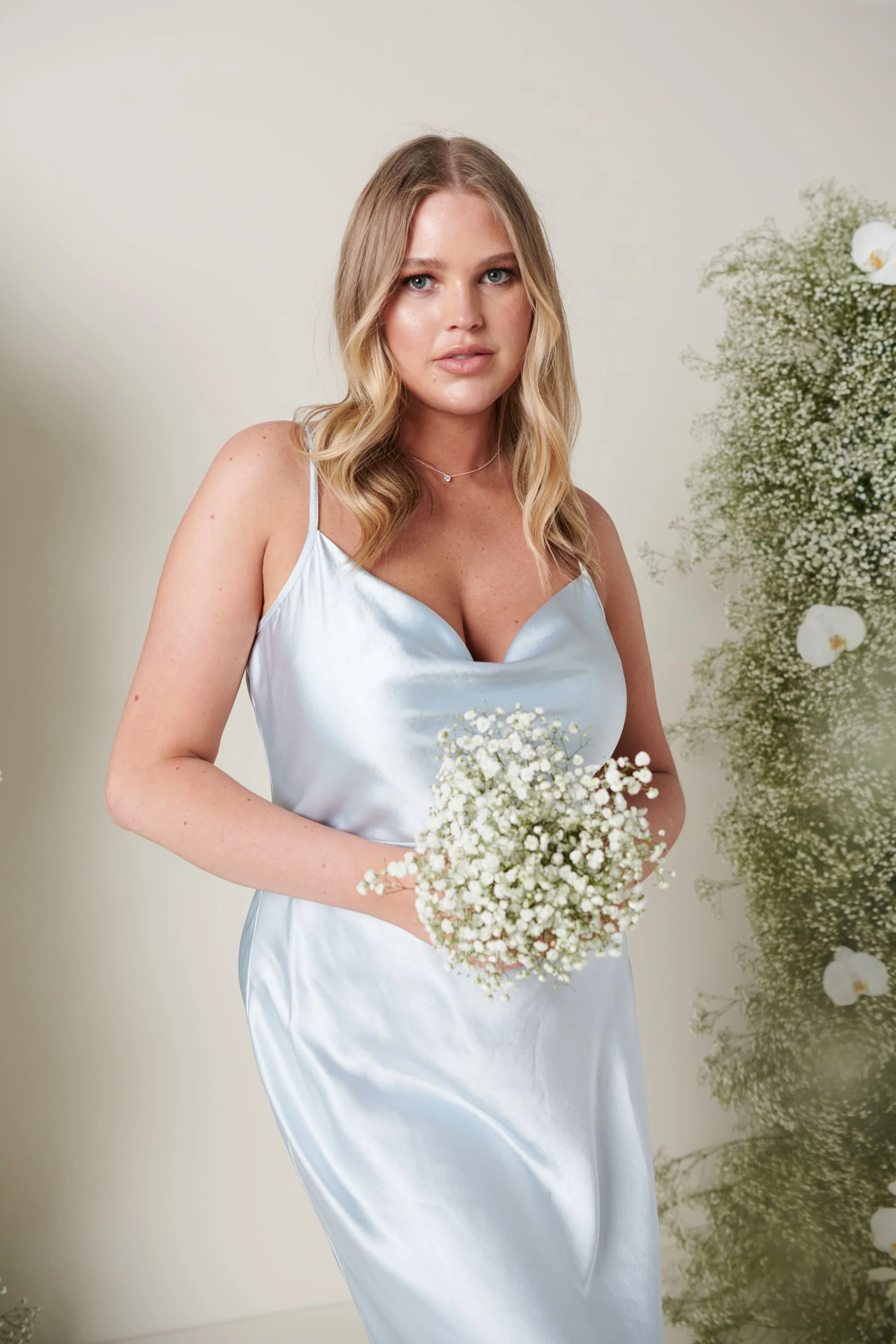 Keisha Maxi Bridesmaid Dress - Matte Ice Blue - Image 3