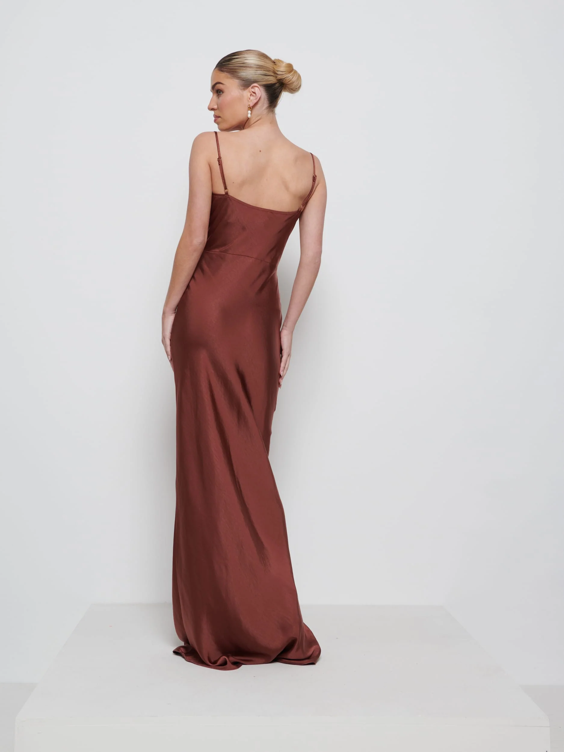 Keisha Maxi Bridesmaid Dress - Matte Mahogany - Image 3