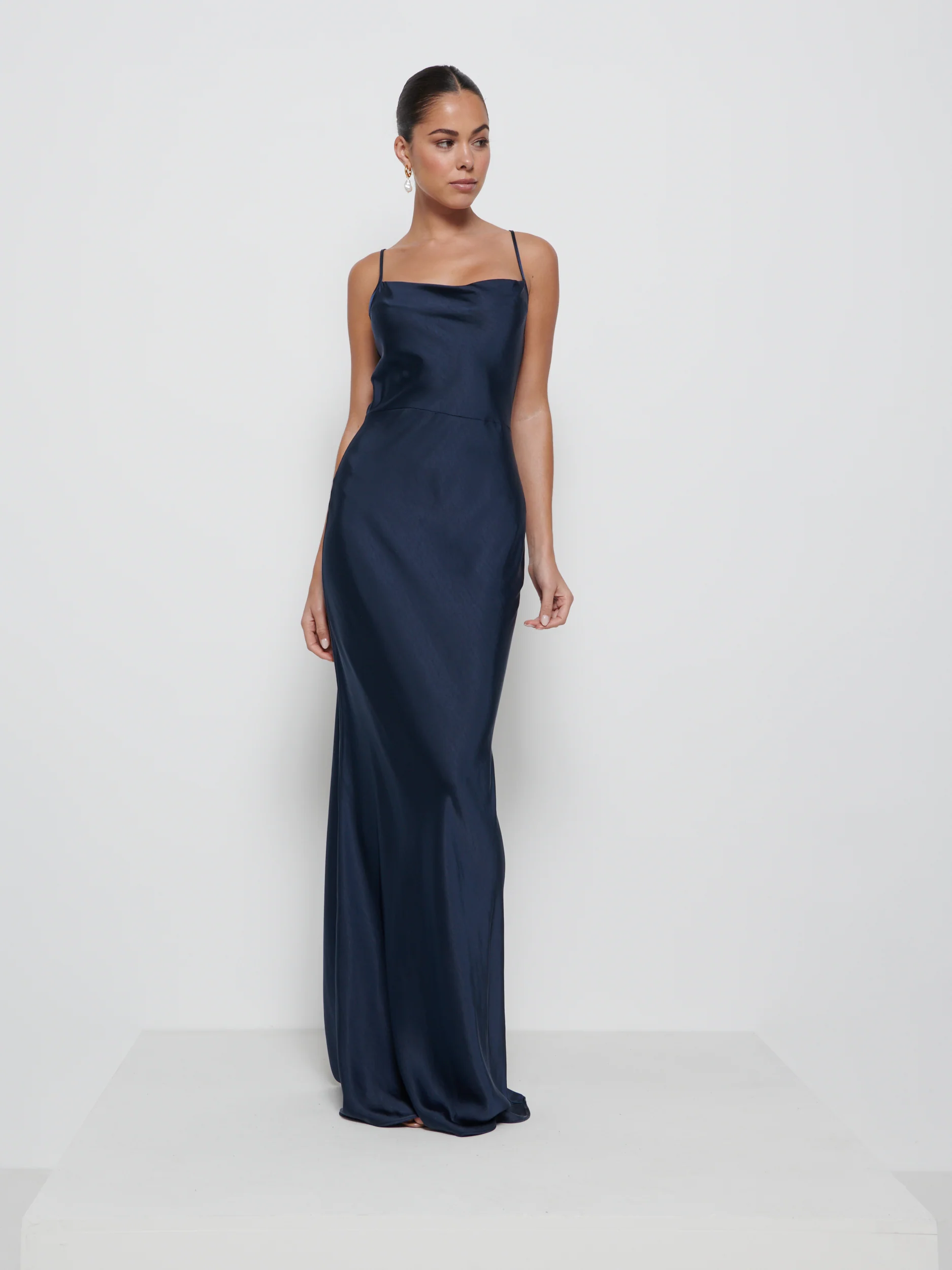Keisha Maxi Bridesmaid Dress - Matte Navy - Image 3
