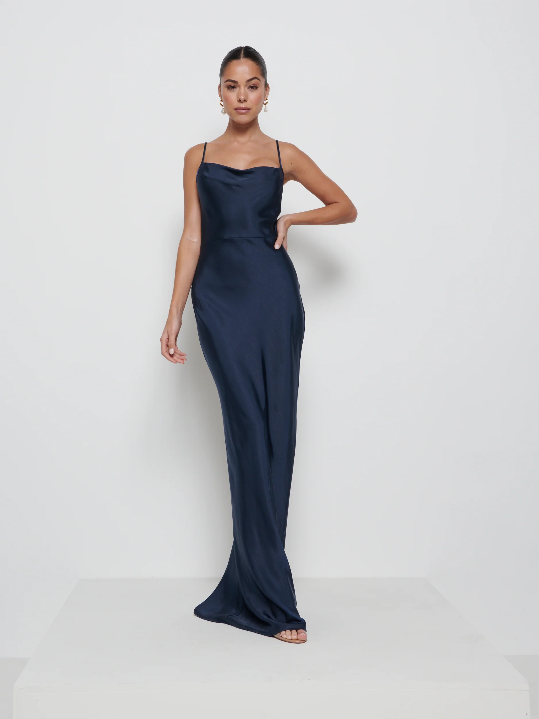 Keisha Maxi Bridesmaid Dress - Matte Navy - Image 5