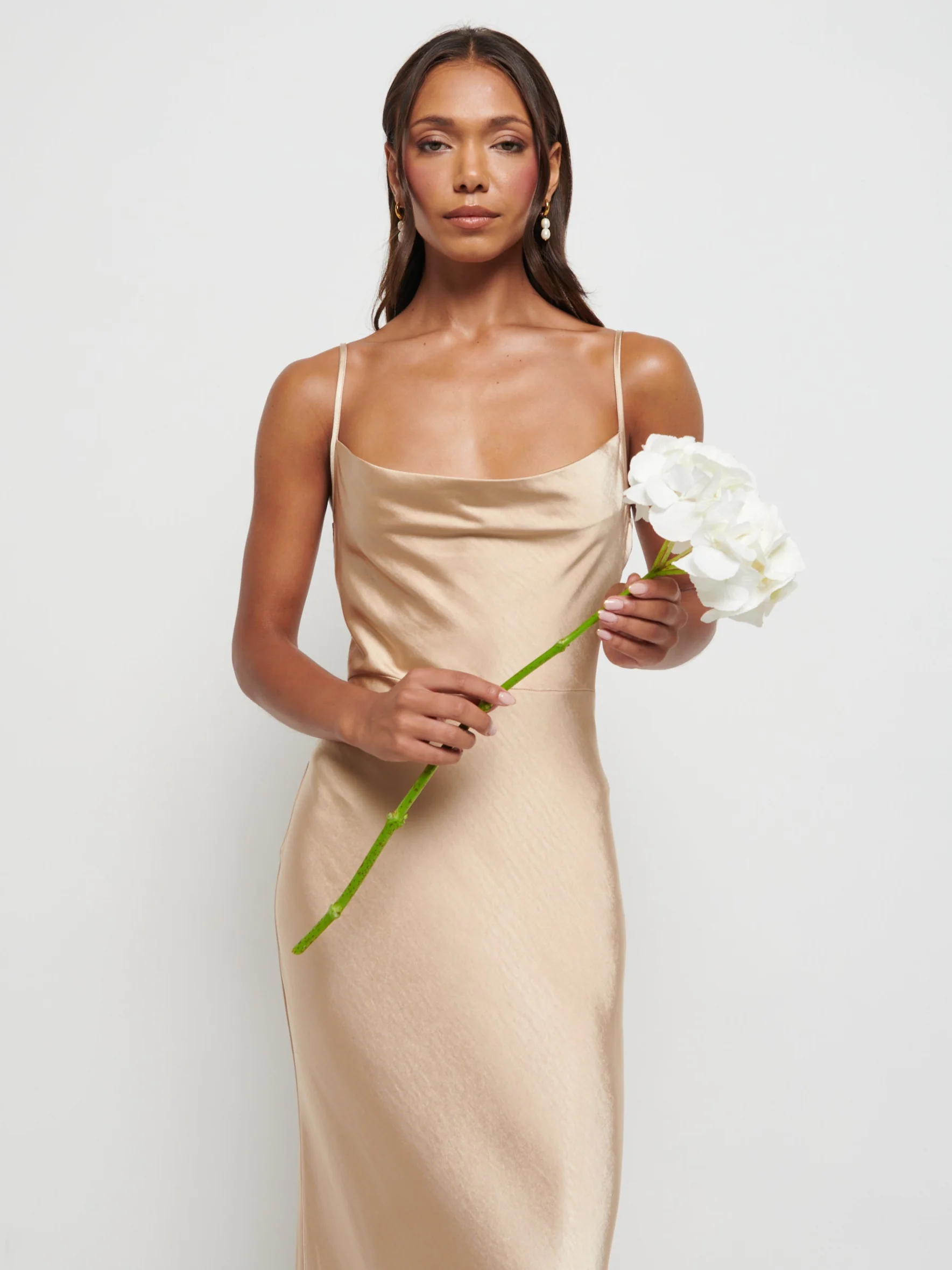 Keisha Maxi Bridesmaid Dress - Matte Bronze - Image 4