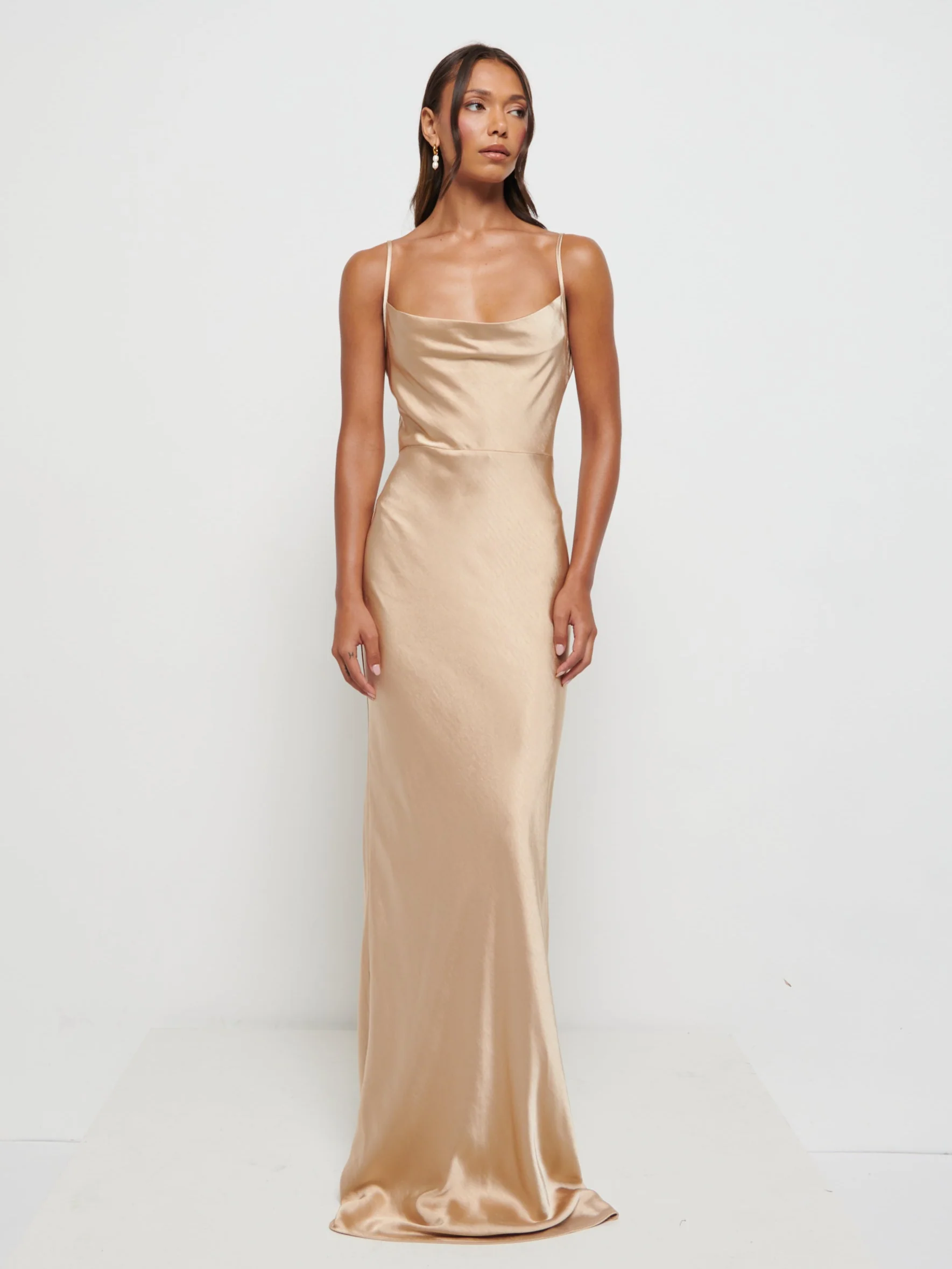 Keisha Maxi Bridesmaid Dress - Matte Bronze - Image 5