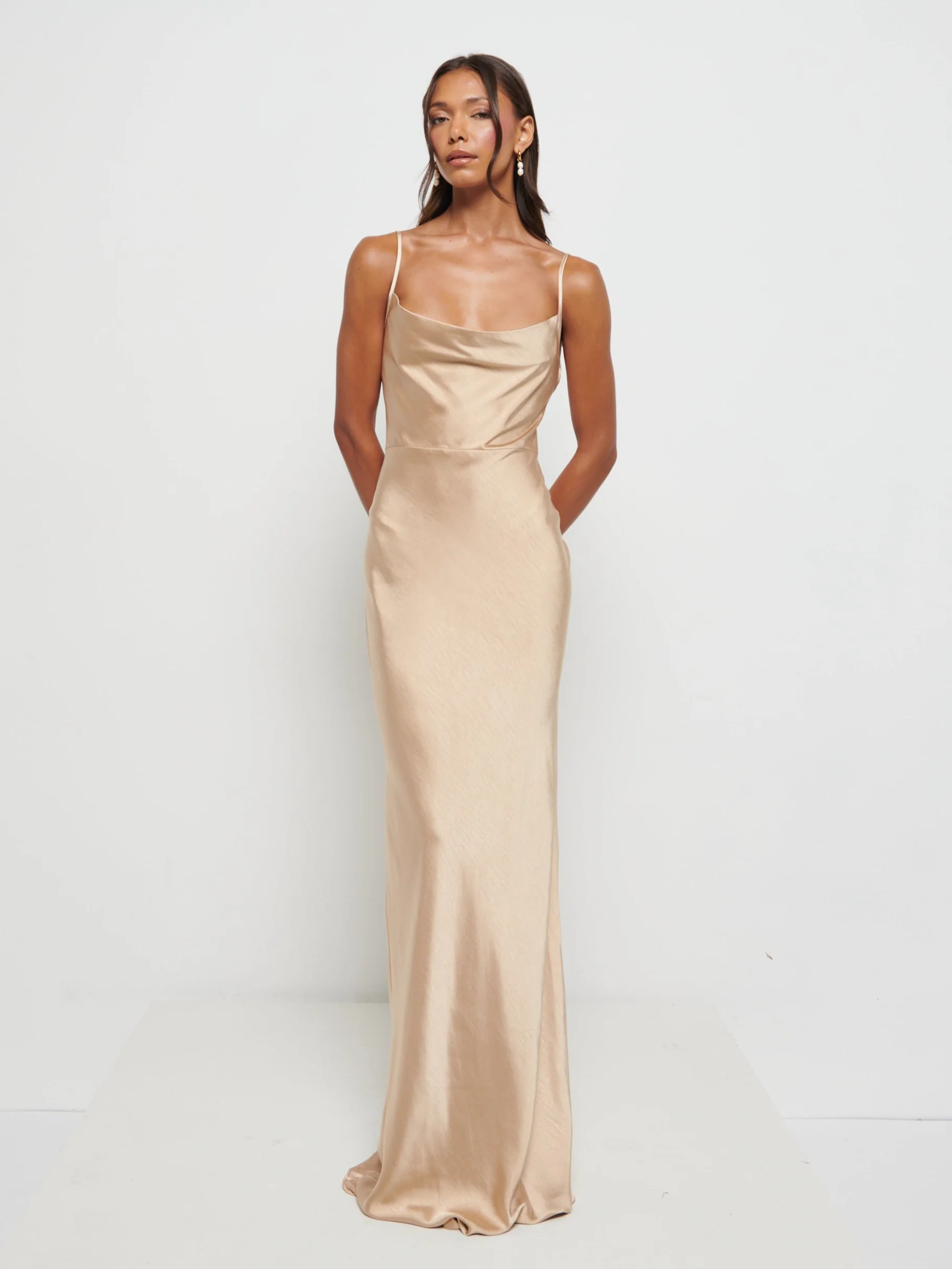 Keisha Maxi Bridesmaid Dress - Matte Bronze - Image 7