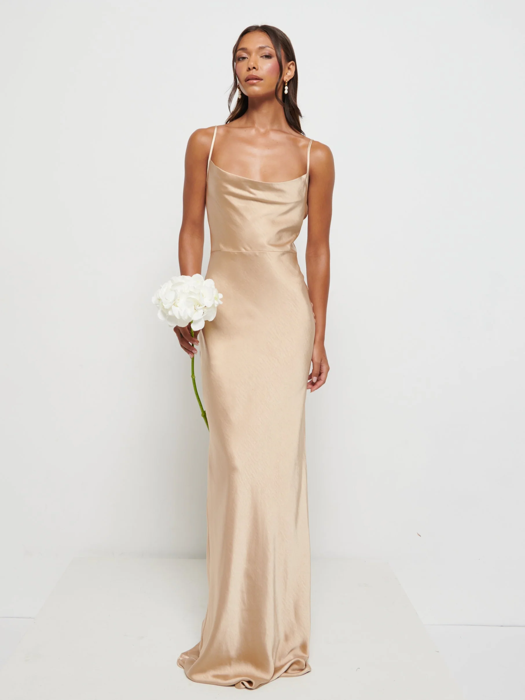 Keisha Maxi Bridesmaid Dress - Matte Bronze - Image 8