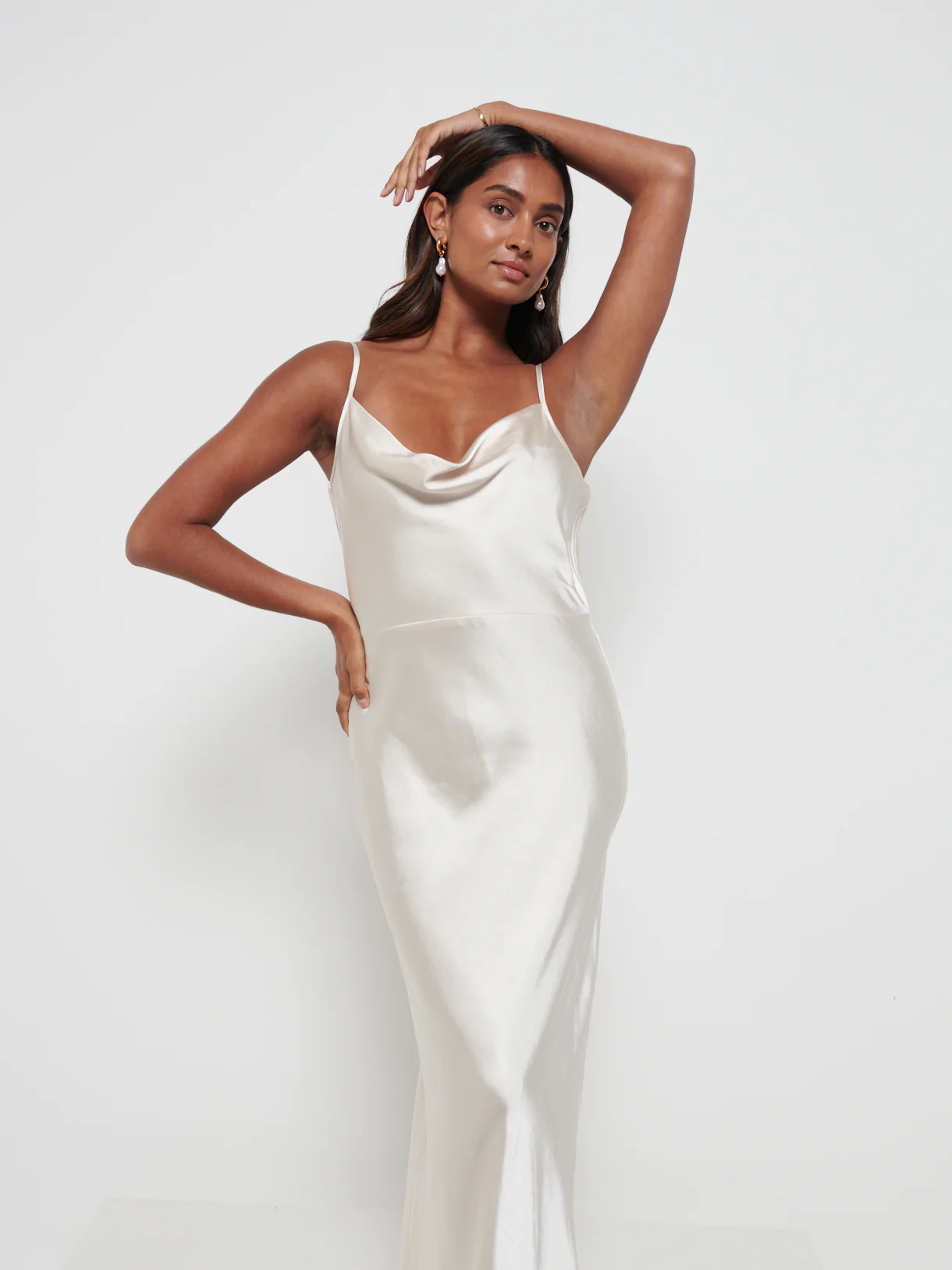 Keisha Maxi Bridesmaid Dress - Matte Champagne - Image 3