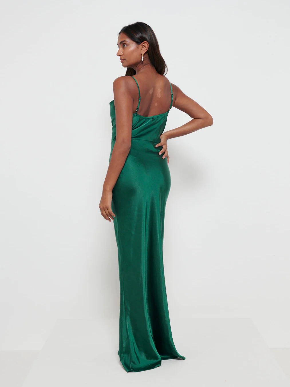 Keisha Maxi Bridesmaid Dress - Matte Emerald - Image 3