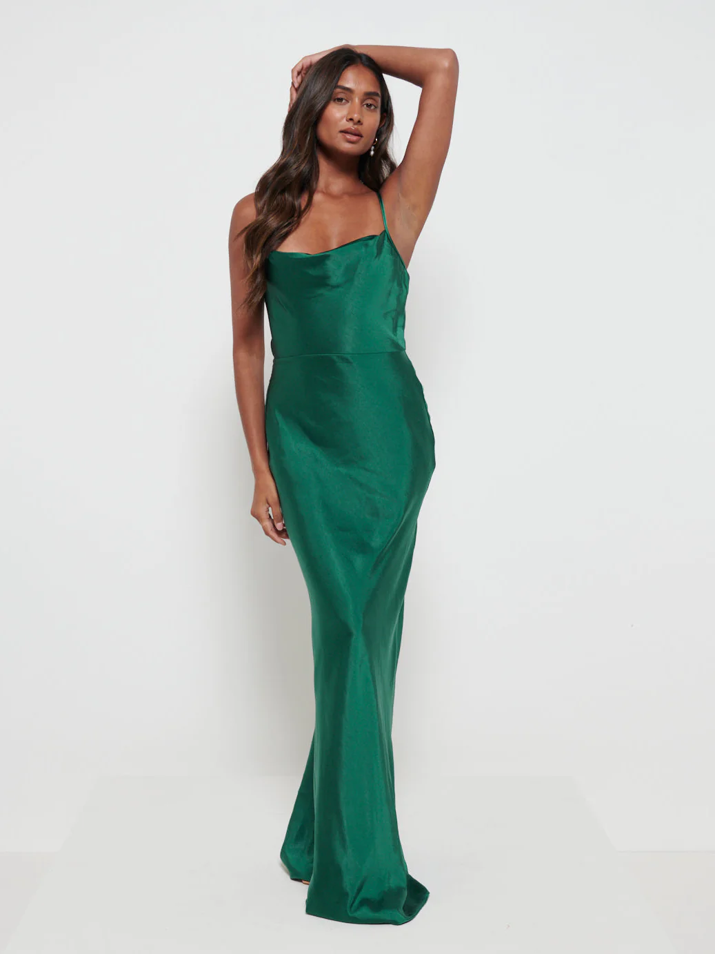 Keisha Maxi Bridesmaid Dress - Matte Emerald - Image 4