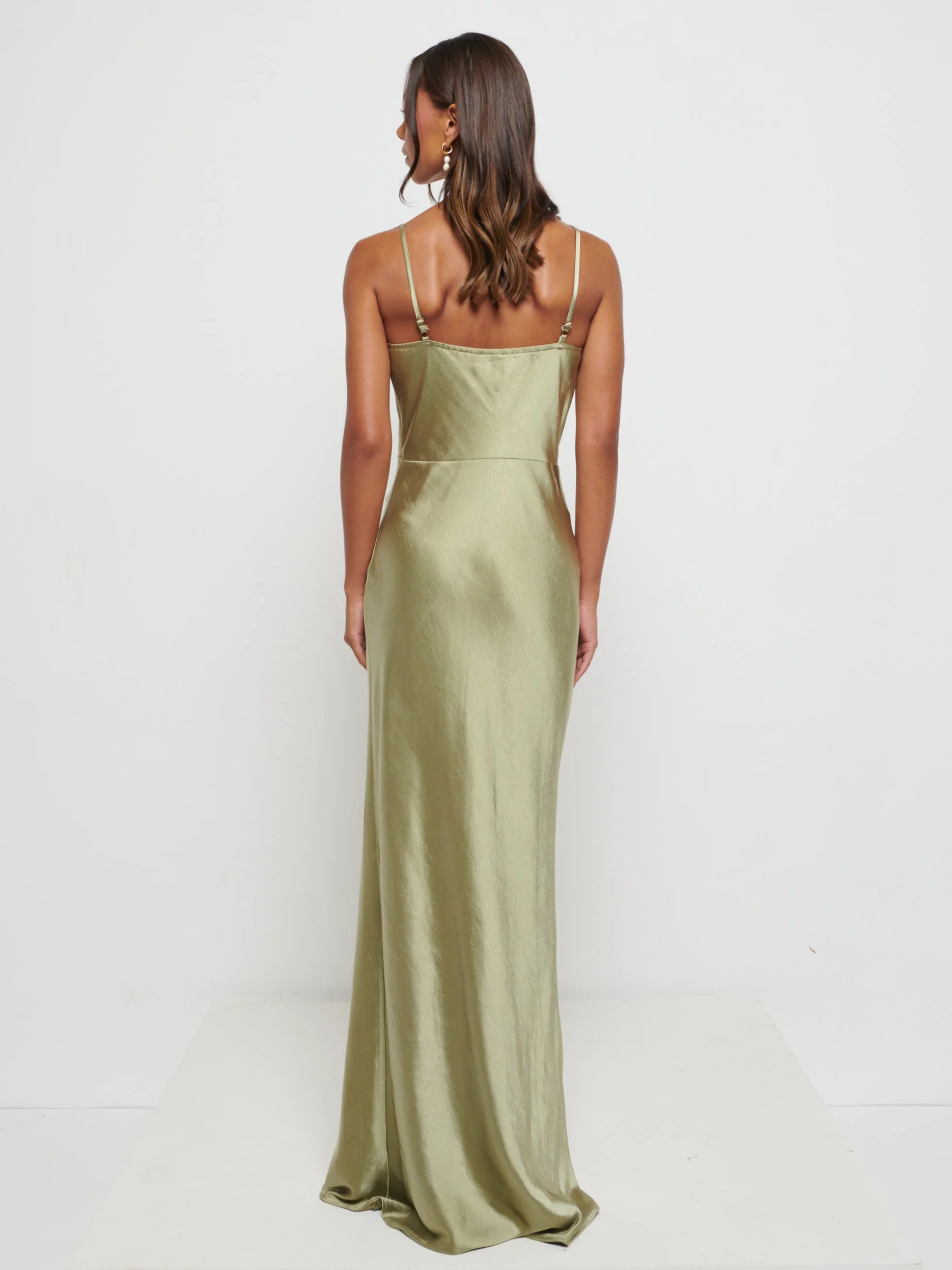 Keisha Maxi Bridesmaid Dress - Matte Olive - Image 6