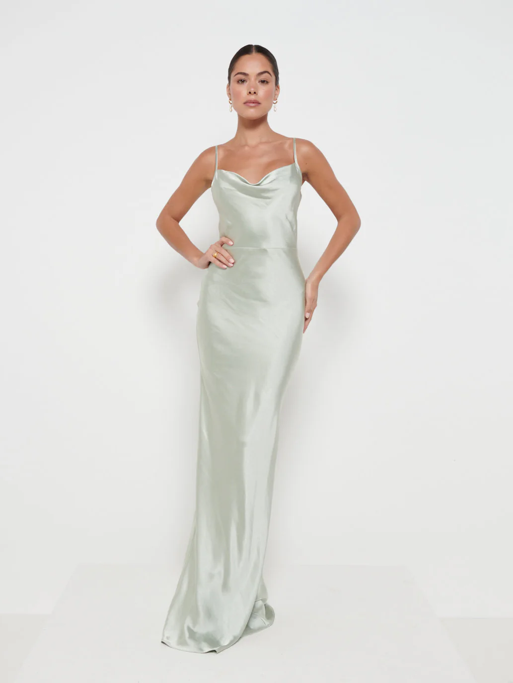 Keisha Maxi Bridesmaid Dress - Matte Sage - Image 3